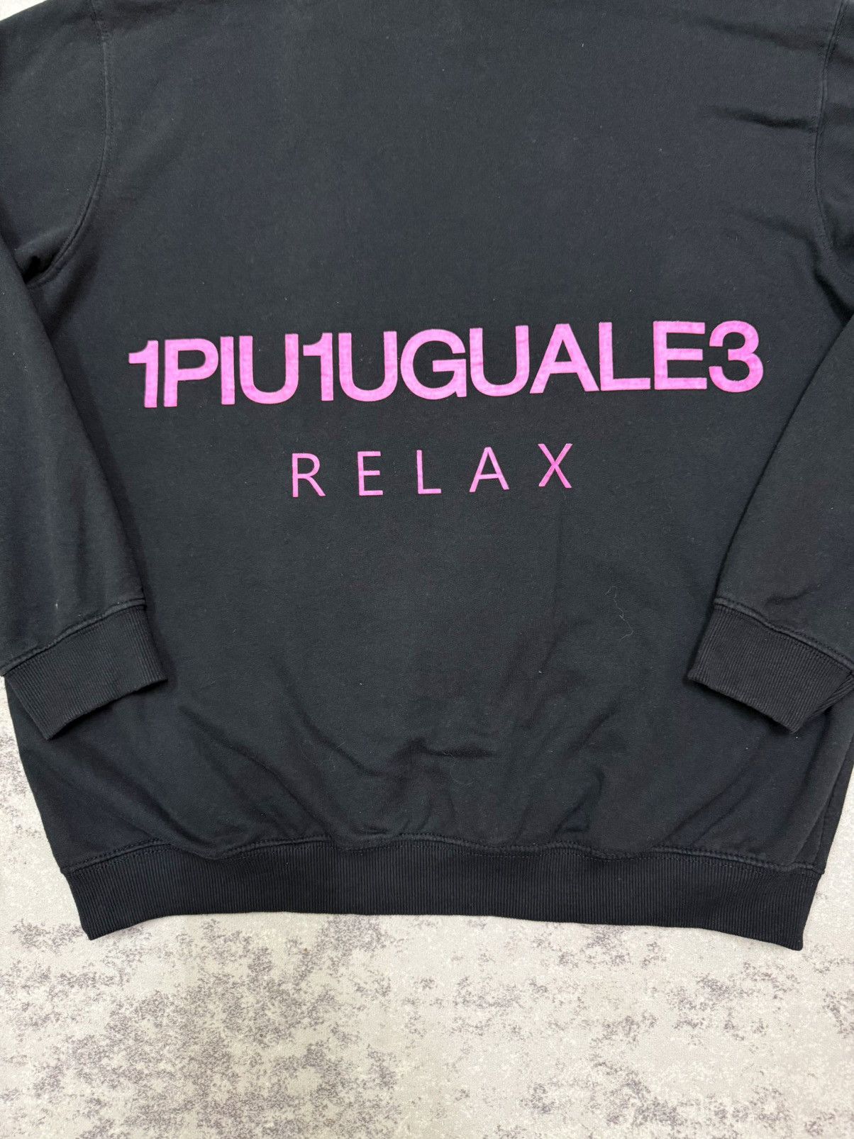 Japanese Brand 1PIU1UGUALE3 pink word pullover sweater hoodie Size US L / EU 52-54 / 3 - 10 Thumbnail