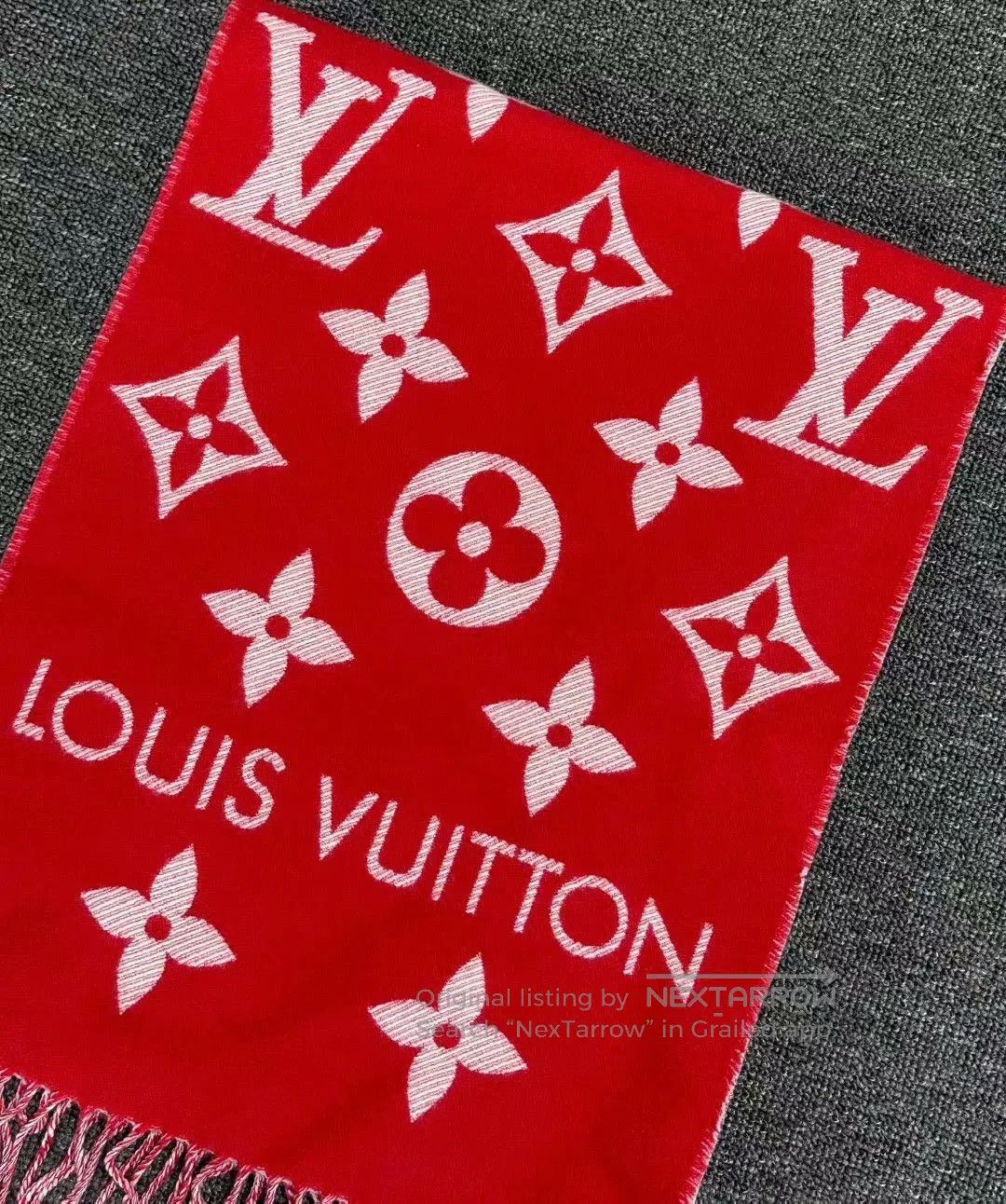 Louis Vuitton red wool scarf by louis vuitton. Size ONE SIZE - 1 Thumbnail