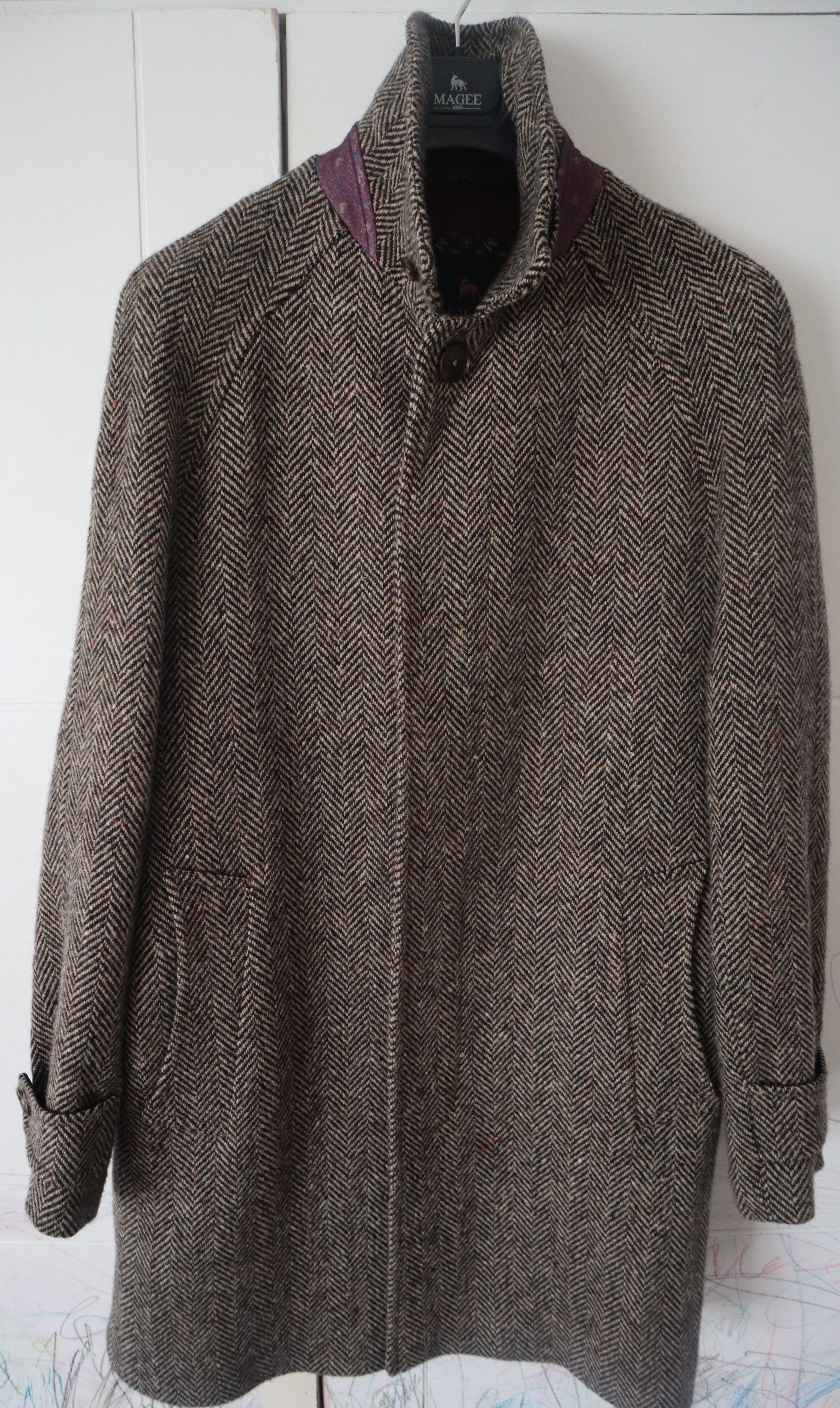 Magee Erne Raglan Tweed Tailored fit Overcoat Size US M / EU 48-50 / 2 - 1 Thumbnail