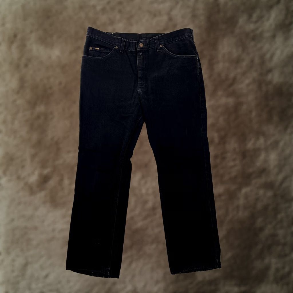 Lee VINTAGE Lee Jeans Mens 38x30 Black Regular Fit Straight Leg Denim USA 90s Size US 38 / EU 54 - 1 Thumbnail
