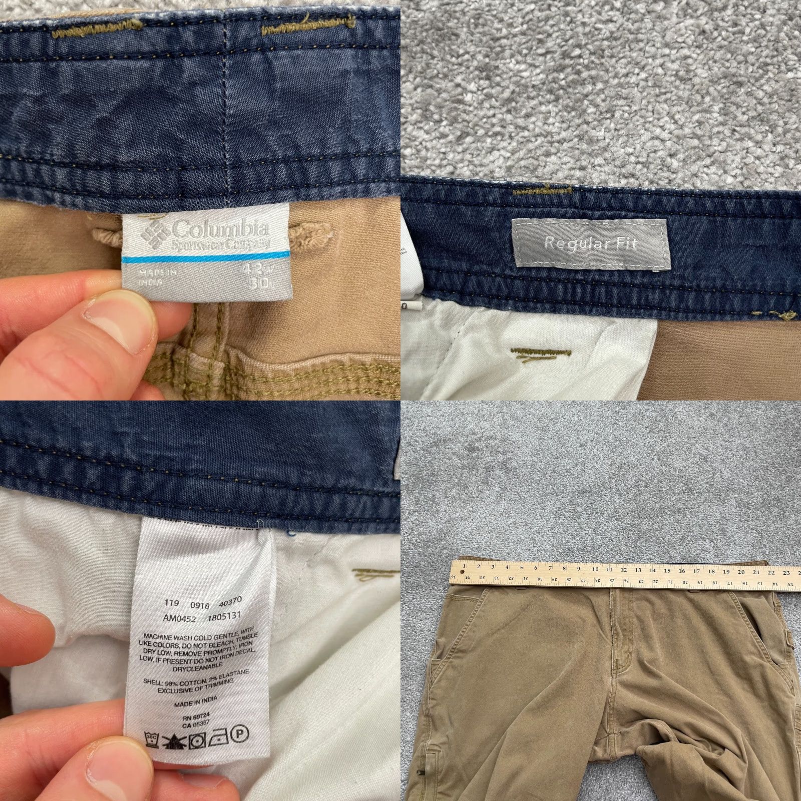 Vintage Columbia Regular Fit Carpenter Pants Men 42W 30L Brown Straight Leg Cotton Size US 42 / EU 58 - 8 Thumbnail
