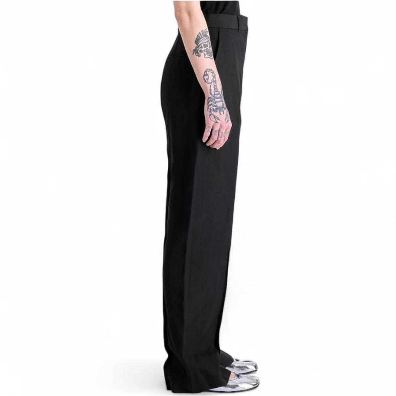 Casablanca Casablanca Black Silk-Blend Wide-Leg Trousers Size 26" / US 2 / IT 38 - 3 Thumbnail