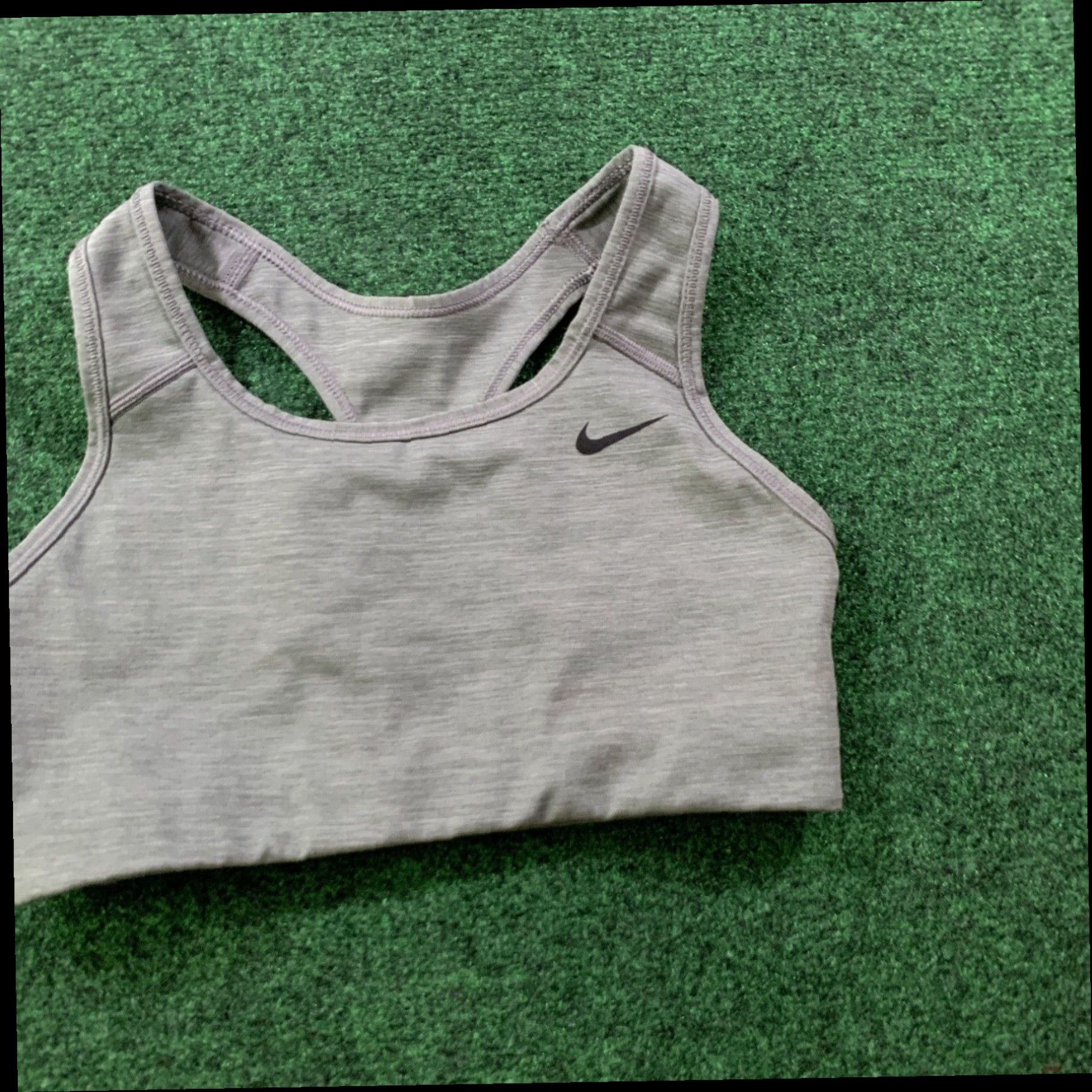 Nike Nike DRI FIT Womens Activewear Sports Bra Racerback Sleeveless Gray Size Small Size ONE SIZE - 2 Thumbnail