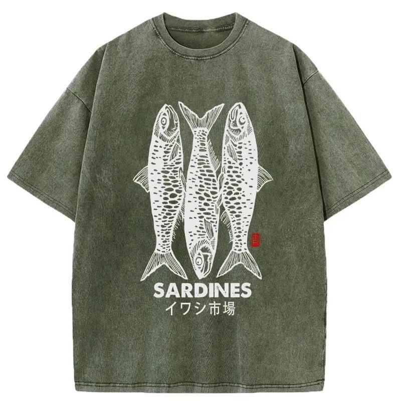 Vintage Fish Print Loose Fit Tee Size US XL / EU 56 / 4 - 1 Preview