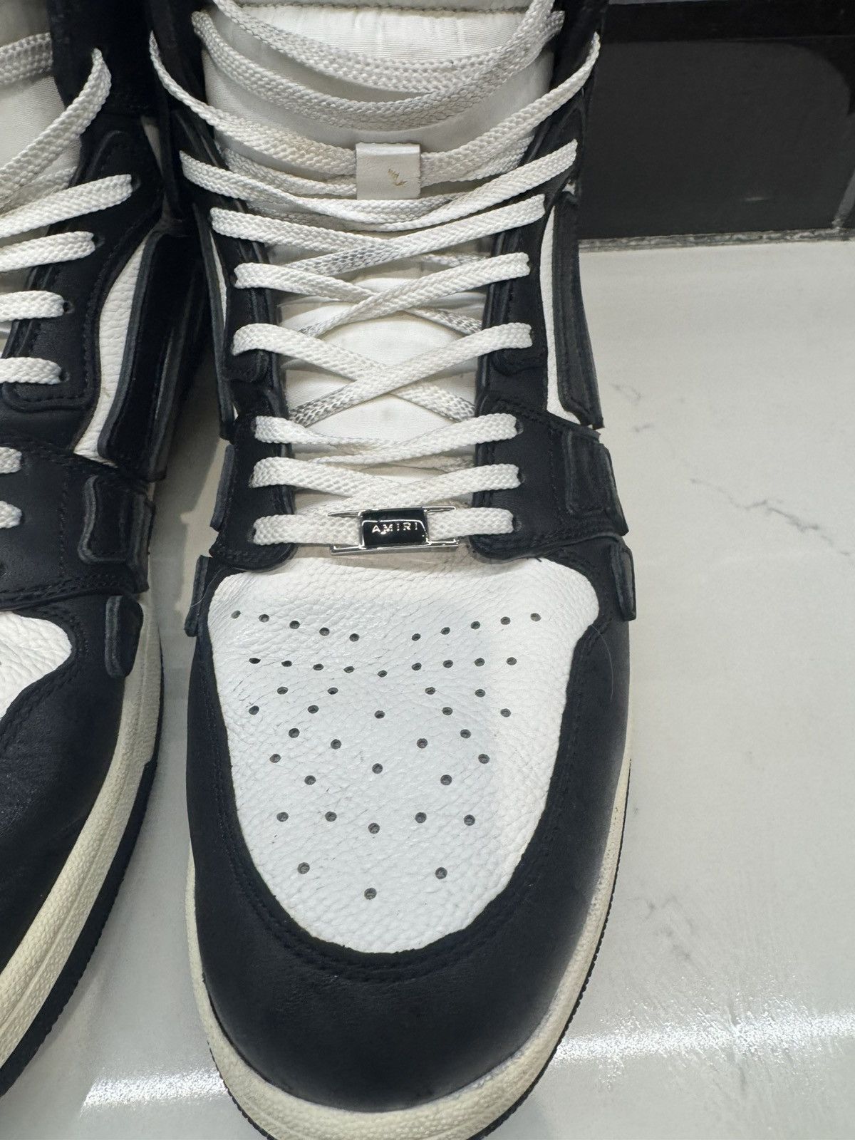Amiri AMIRI Skel Top High Sneakers Black/White – Size 14 Size US 14 / EU 47 - 6 Thumbnail