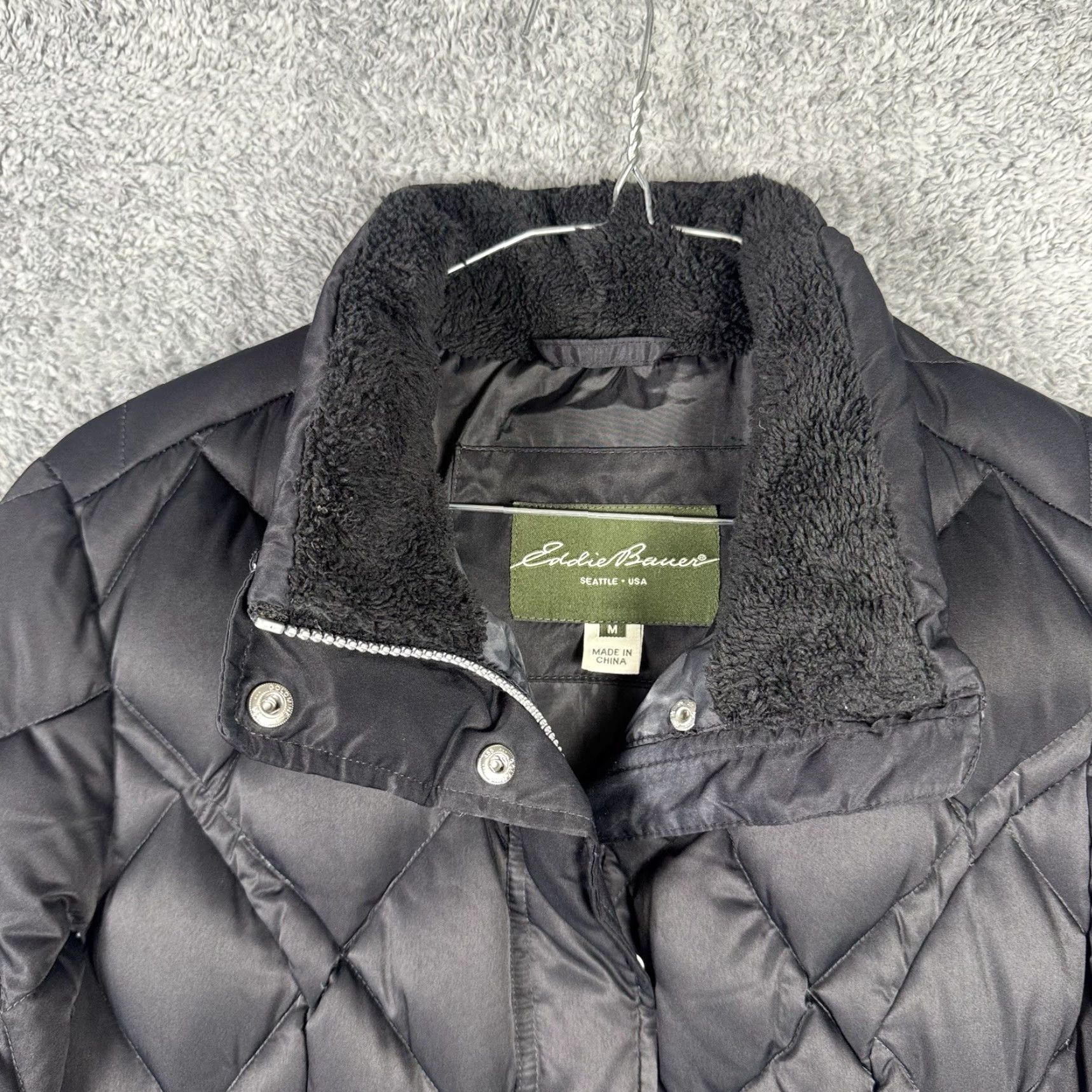 Eddie Bauer Eddie Bauer Goose Down Puffer Jacket Womens M EB650 Full Zip Pockets Quilted Black Size M / US 6-8 / IT 42-44 - 4 Thumbnail