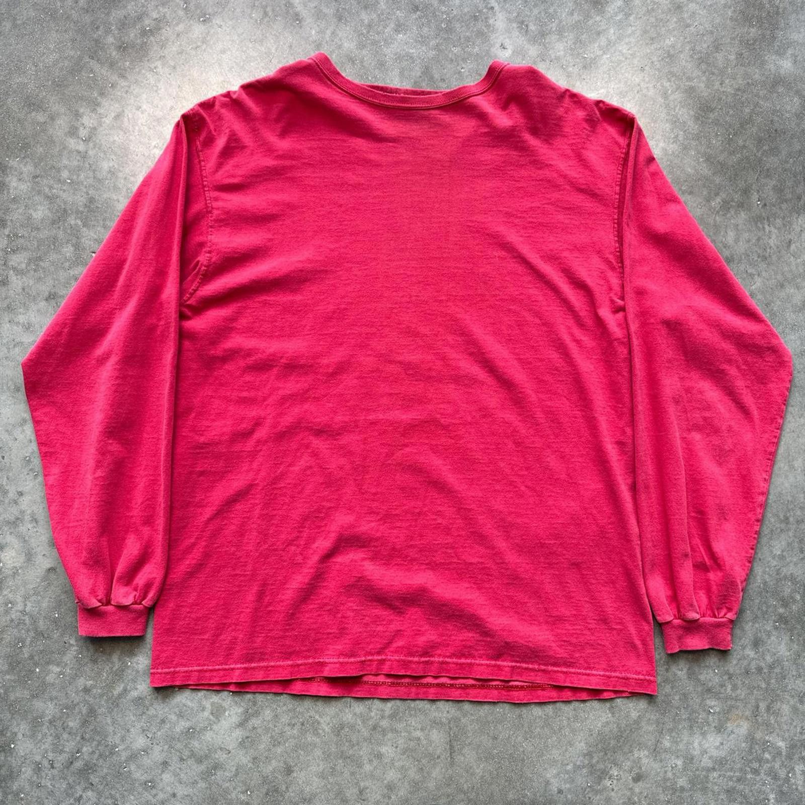 TEE JAYS Red Vintage 90's Tee Jays Blank Long Sleeve T-Shirt Size L / US 10 / IT 46 - 1 Thumbnail