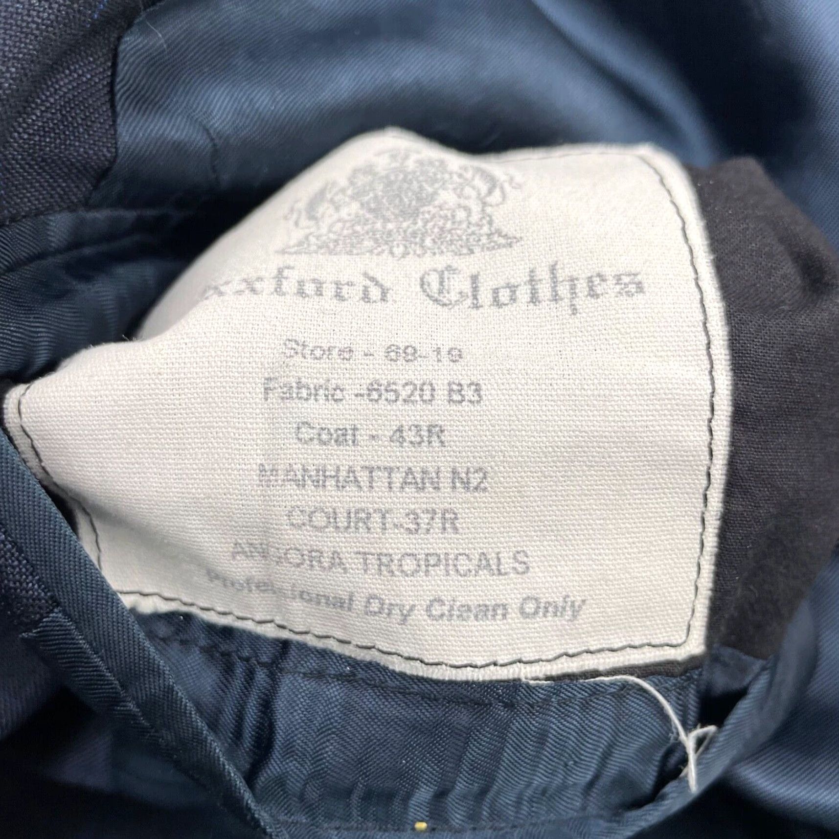 Vintage VTG Oxxford Clothes Men’s Manhattan Lightweight Suit Navy Blue Stripe 43R 34x30 Two-Button Blazer Pleated Pants Wool 2 Piece Vintage Mens Size 34R - 6 Thumbnail