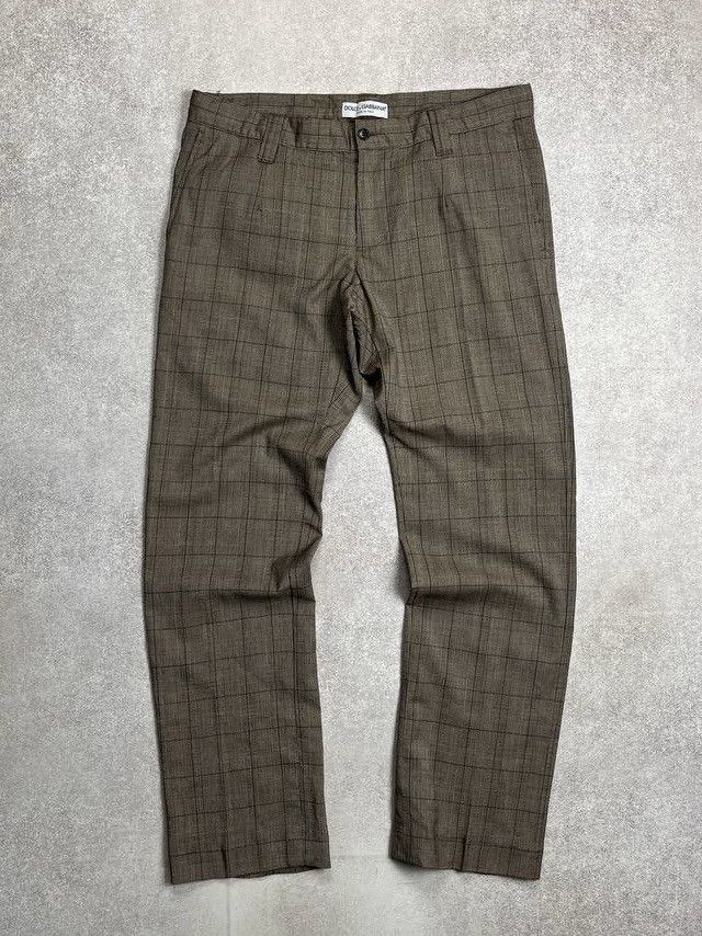 Designer Vintage Dolce & Gabbana Brown Virgin Wool Pants 50 Size US 34 / EU 50 - 1 Thumbnail