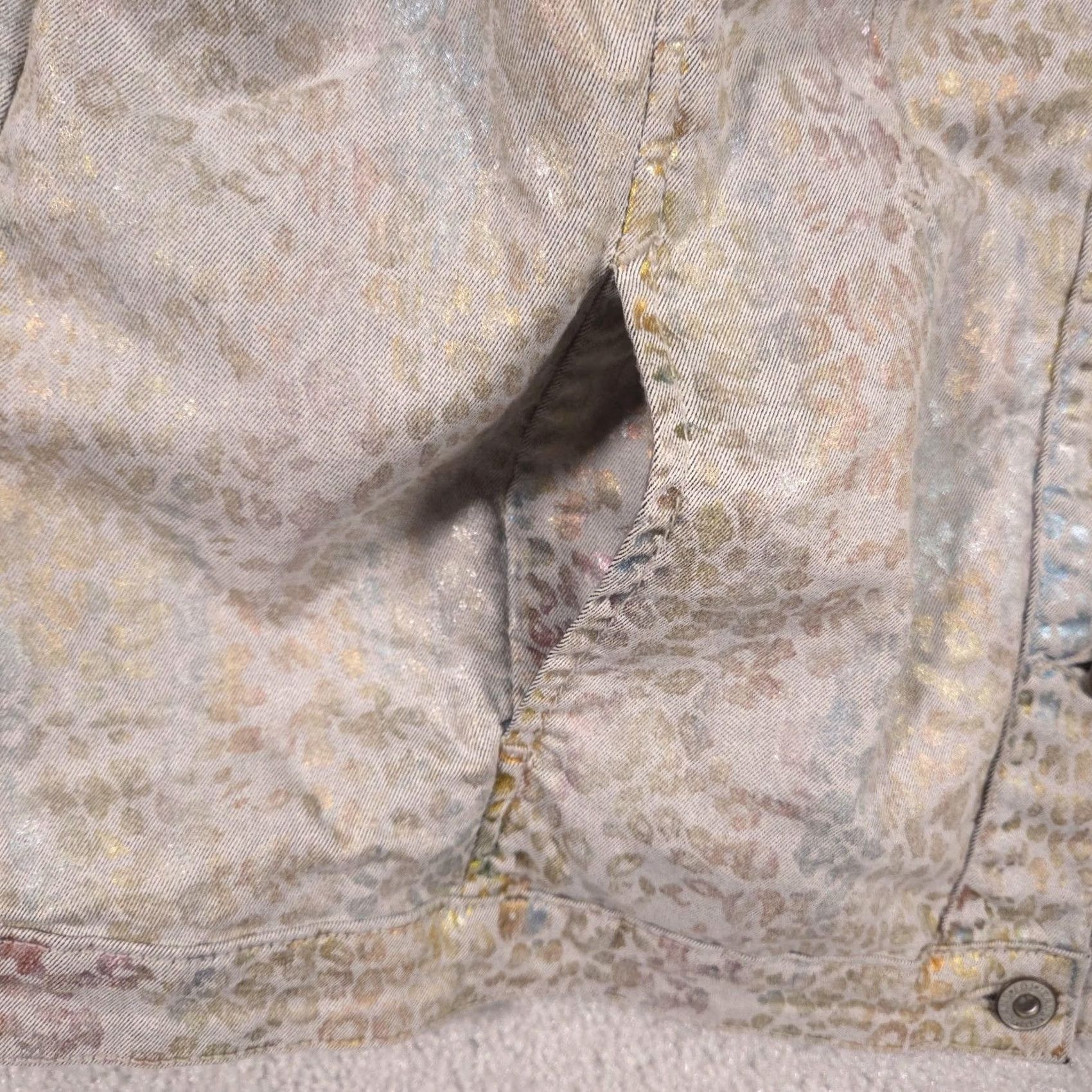 Vintage FDJ French Dressing Jacket Womens XL Gray Animal Print Denim Button Front Size XL / US 12-14 / IT 48-50 - 5 Thumbnail