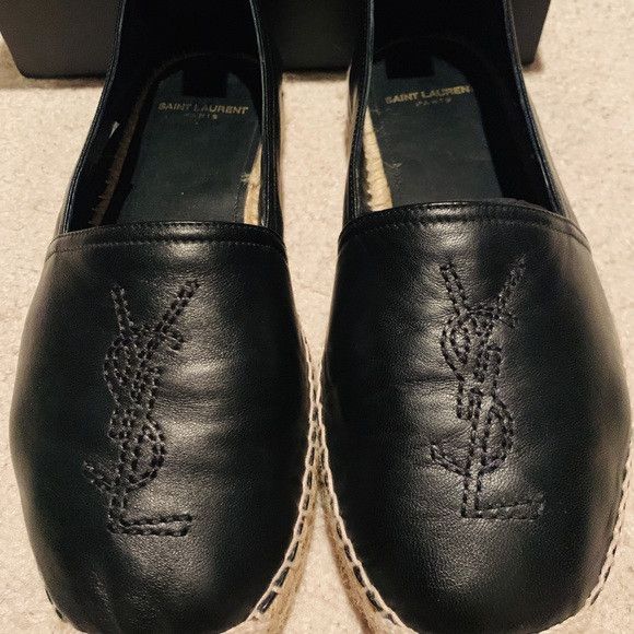 Saint Laurent Paris o1s1wg110125 509616 Cassandre Espadrilles Smooth Leather Size US 12.5 / EU 45-46 - 2 Thumbnail