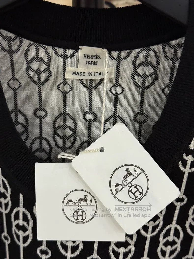 Hermes Hermes Black and White Chain Full Print Knitted Dress Size XS / US 0-2 / IT 36-38 - 2 Thumbnail