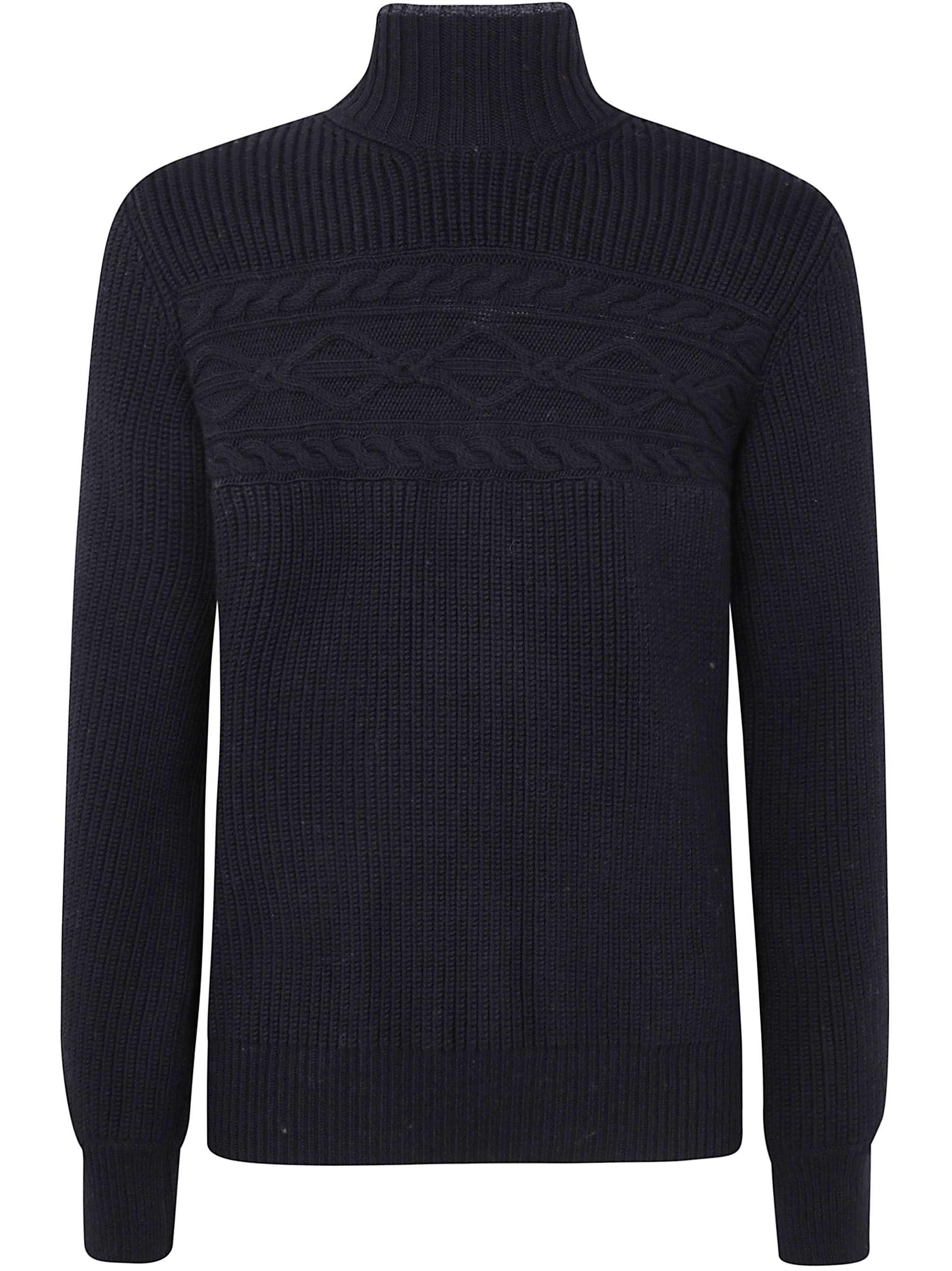 Ermenegildo Zegna PURE WOOL PEARL STITCH HIGH NECK Size US M / EU 48-50 / 2 - 1 Thumbnail