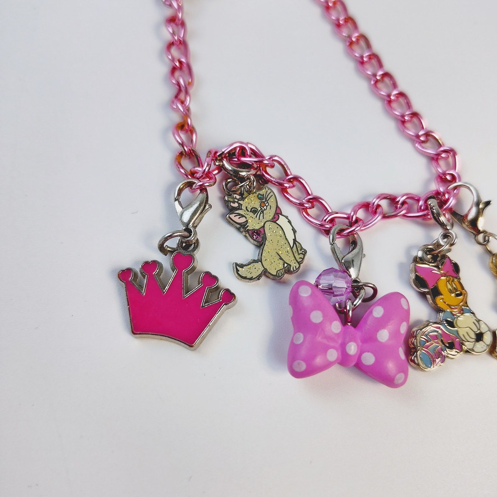 Disney Disney Minnie Mouse 5 Charm Pink Chain Bracelet Cute & Fun Size ONE SIZE - 3 Thumbnail
