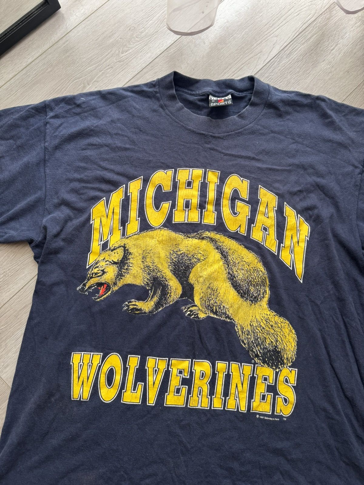 Starter Vintage 1990 Michigan Wolverines Signal Sports T Shirt Size US XL / EU 56 / 4 - 2 Thumbnail