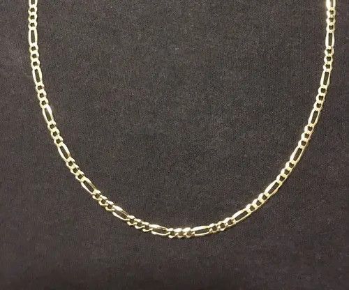 VIBE Gold Chain Figaro Necklace 22in 3mm 925 Italy Size ONE SIZE - 2 Thumbnail