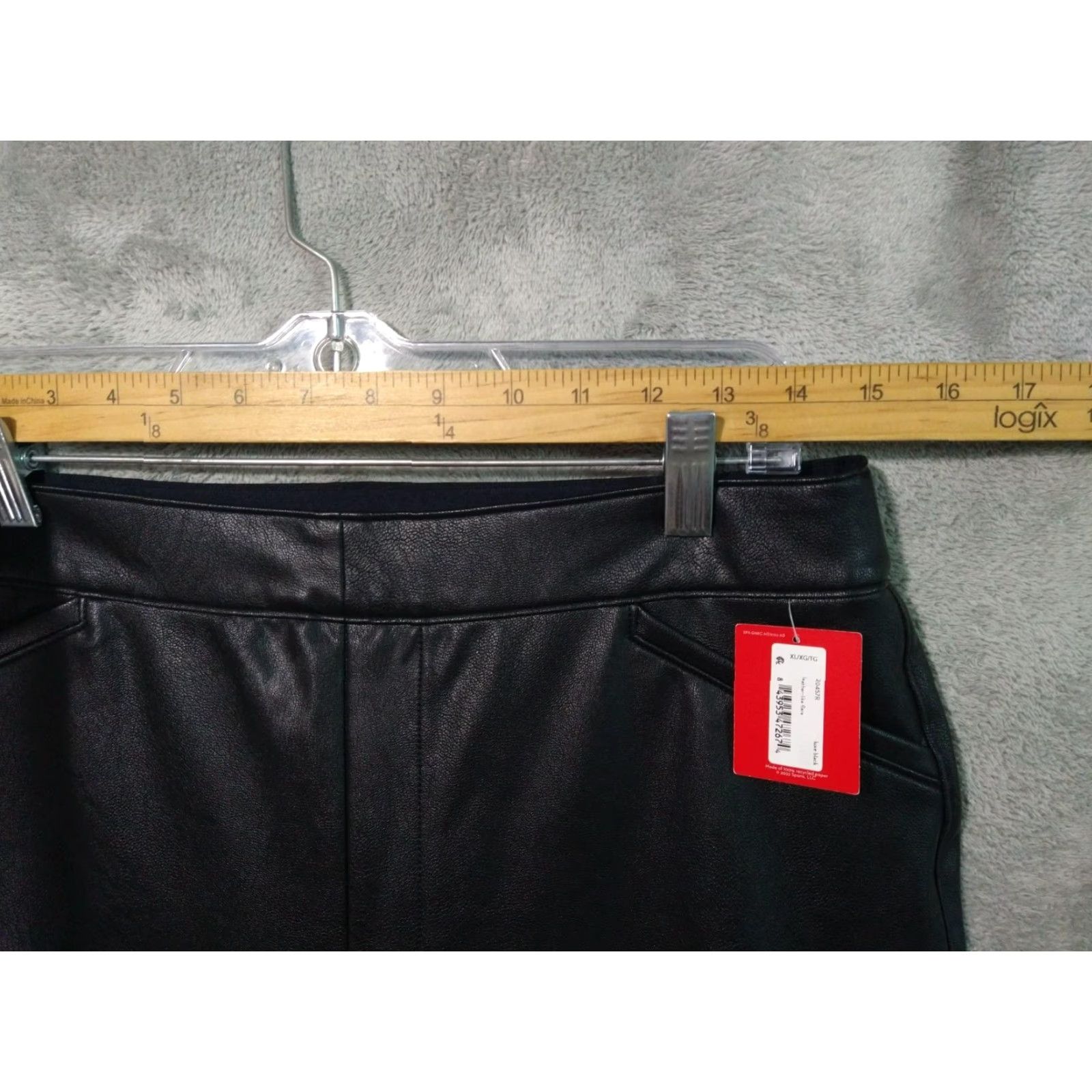 Spanx Spanx Pants Women XL Luxe Black Leather Like Flare High Rise Pull On Stretch Size 40" / US 18 - 4 Thumbnail