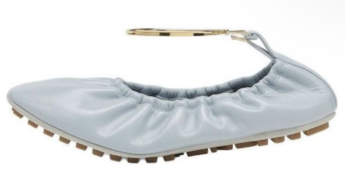 Fendi FENDI Filo Leather Ballerina Blue Flat size 37 Size US 7 / IT 37 - 1 Thumbnail