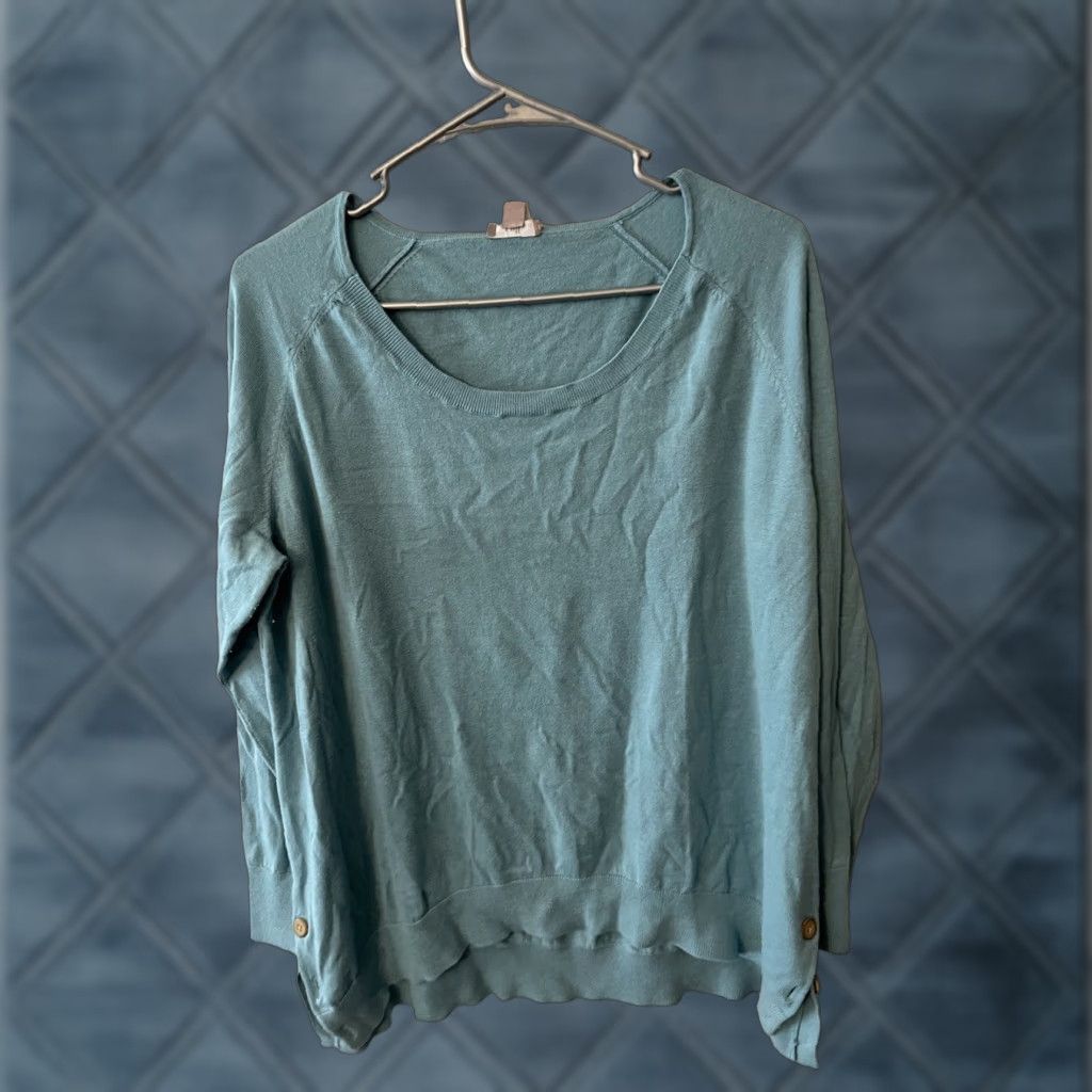 J. Jill J Jill Sweater Women's 1X Blue Solid Round Neck Long Sleeve Size XL / US 12-14 / IT 48-50 - 1 Thumbnail
