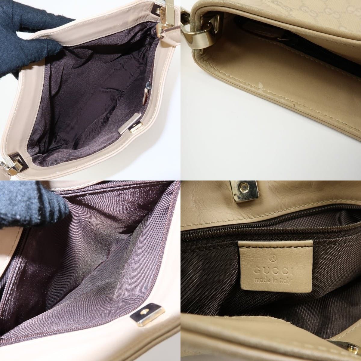 Gucci Gucci GG Canvas & Leather Shoulder Bag Beige Size ONE SIZE - 7 Thumbnail