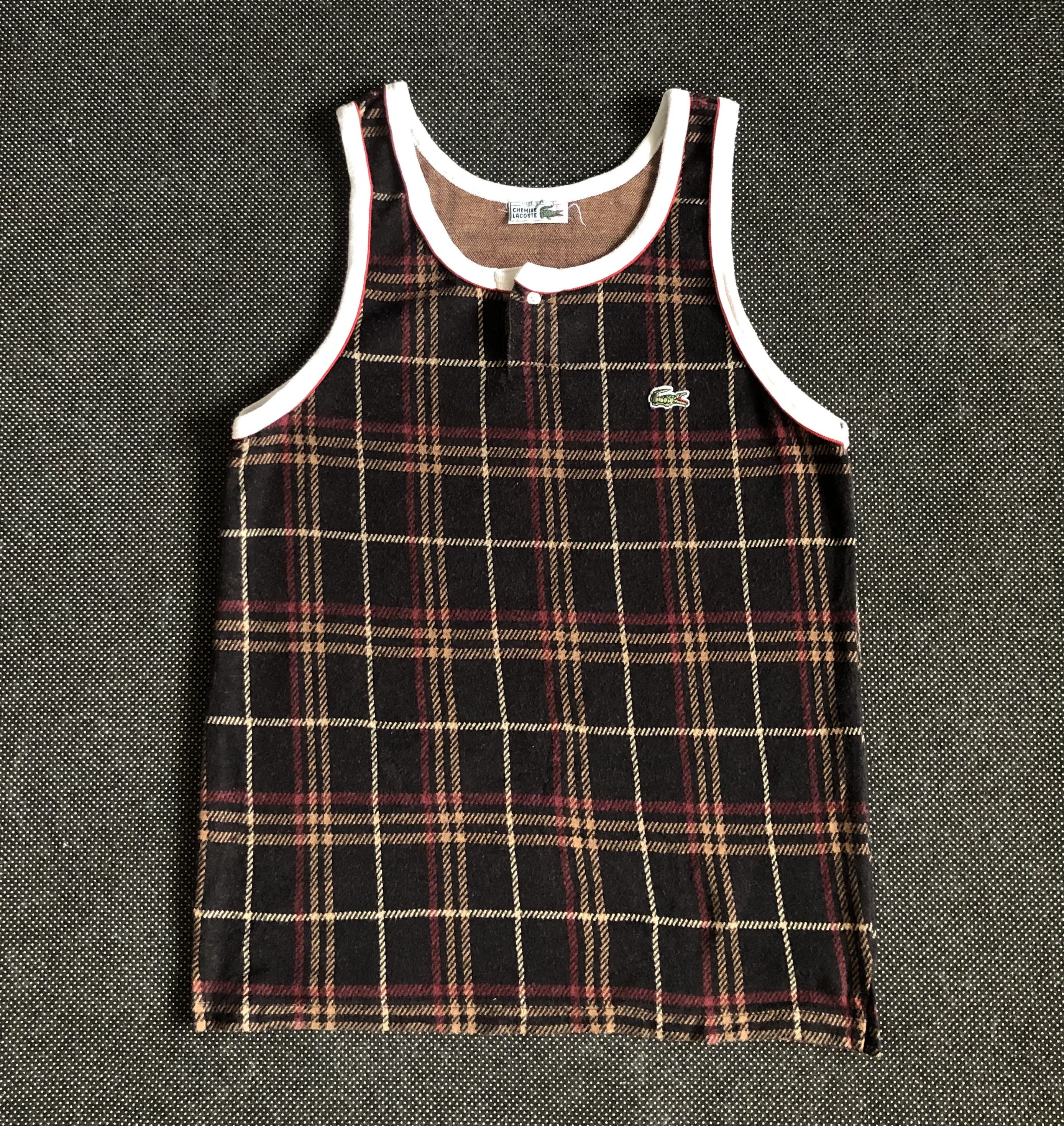 Lacoste × Vintage RARE🔥90’S MADE IN FRANCE CHEMISE LACOSTE TARTAN CHECKS TT Size M / US 6-8 / IT 42-44 - 1 Thumbnail