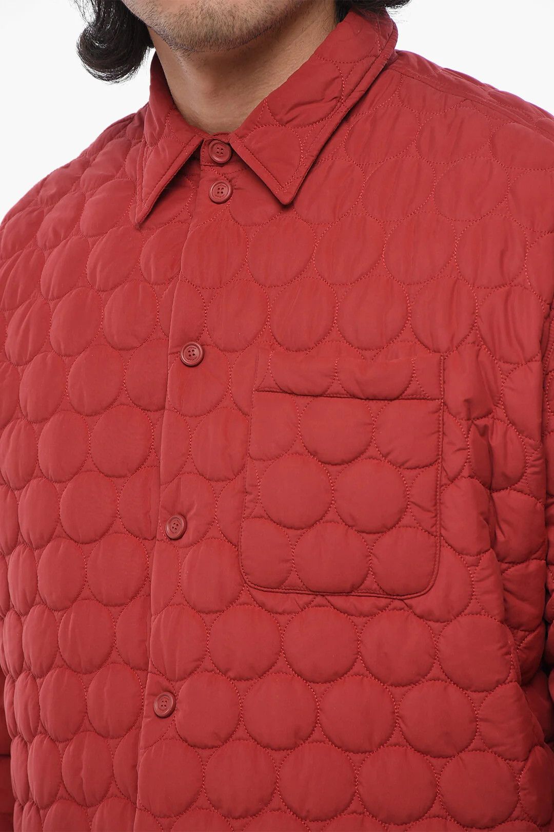 Off-White og1mm0426 Quilted Jacket in Red Size US L / EU 52-54 / 3 - 3 Thumbnail
