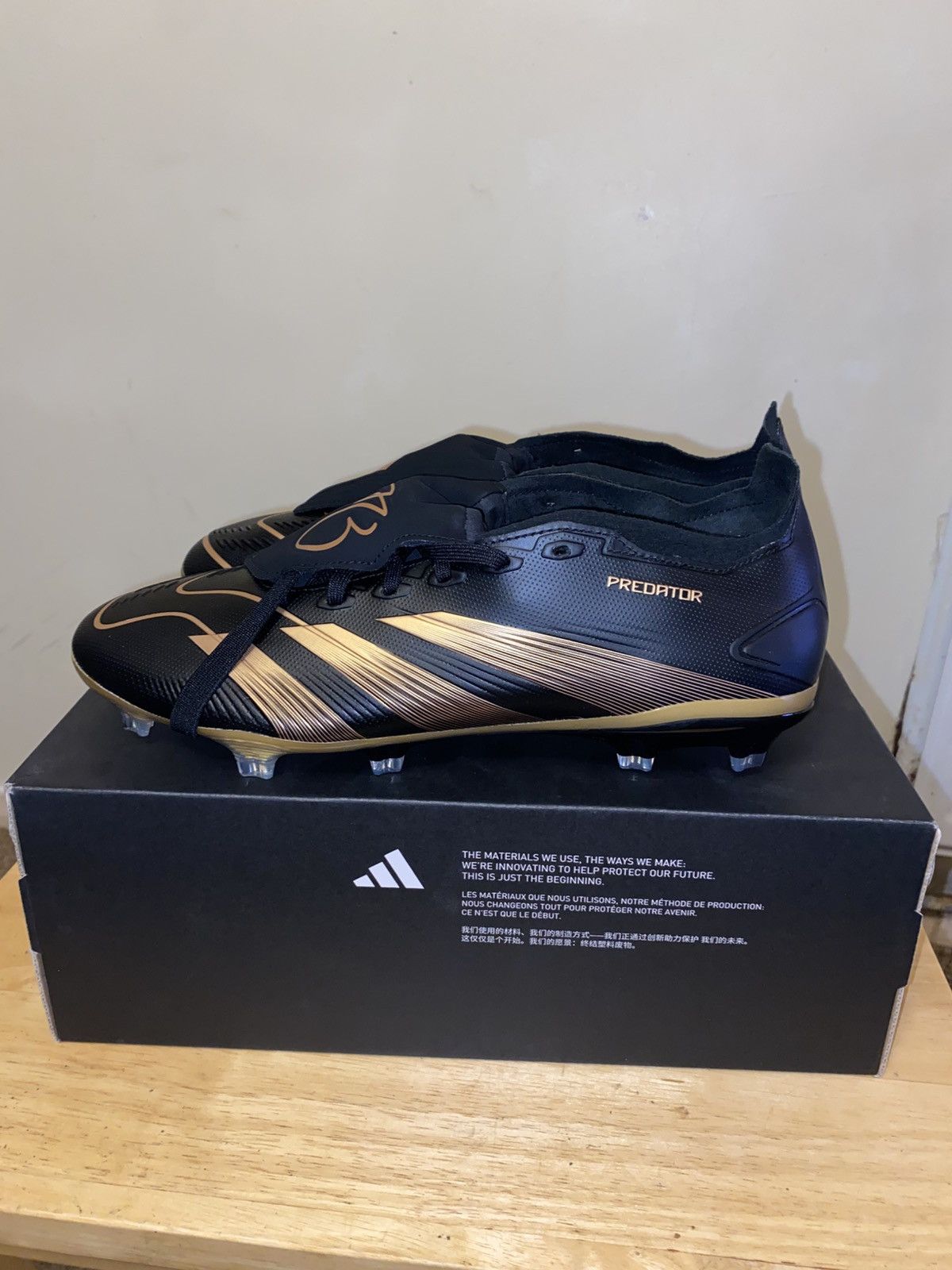 Adidas Adidas Predator 24 League FG Jude Bellingham Belli Gold Size US 8.5 / EU 41-42 - 3 Thumbnail