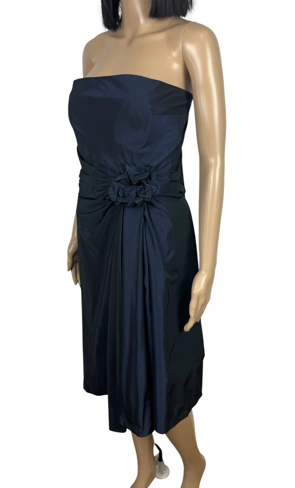 Max Mara Max Mara Pianoforte Silk Dress Strapless Draped Size L / US 10 / IT 46 - 5 Thumbnail