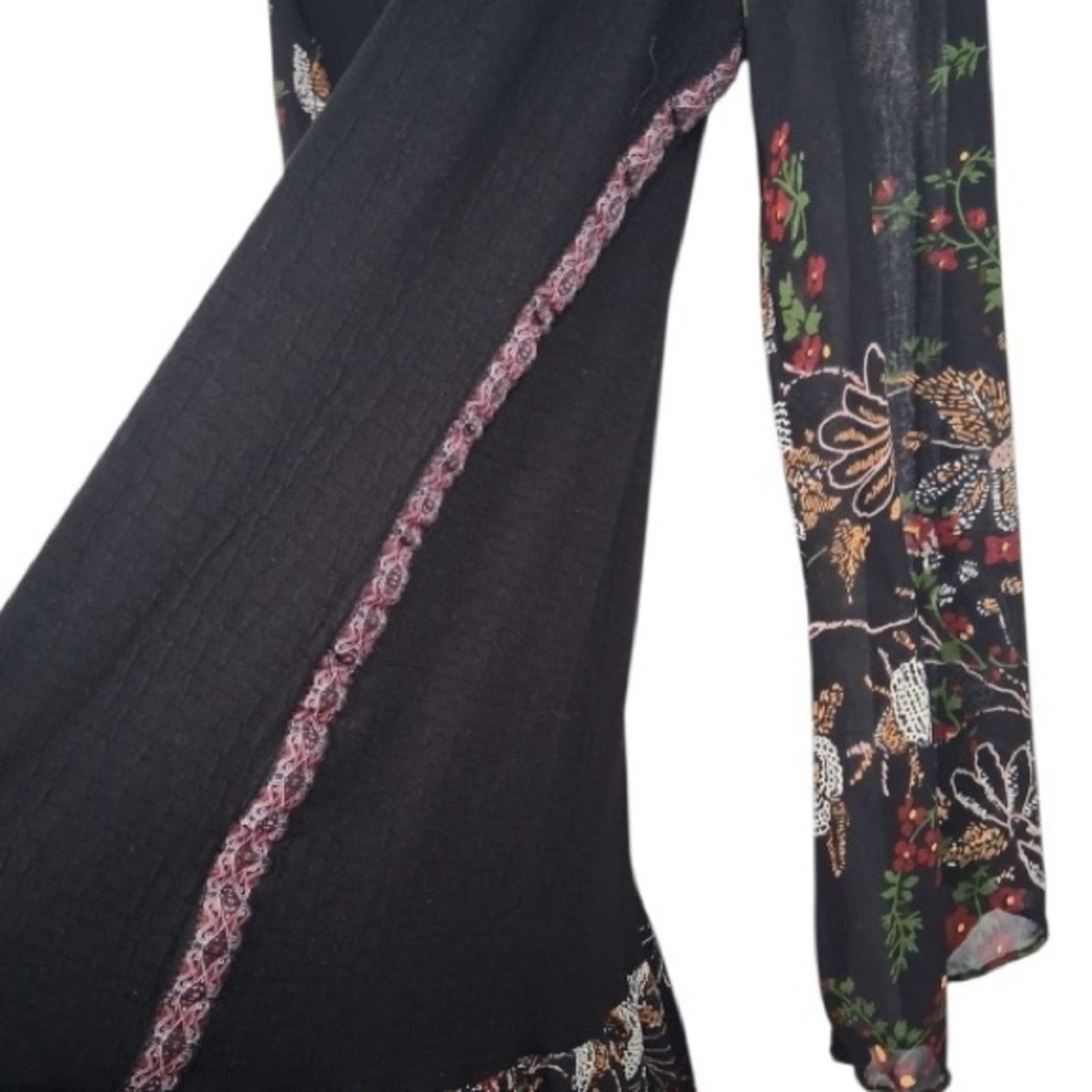 Black Pyramid Pyramid Collection Dress Black Knit| Sheer Floral Size XL / US 12-14 / IT 48-50 - 4 Thumbnail