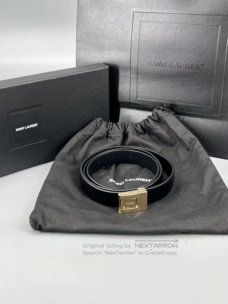 Saint Laurent Paris Saint Laurent Paris Black Crocodile Pattern Belt i Size ONE SIZE - 1 Thumbnail