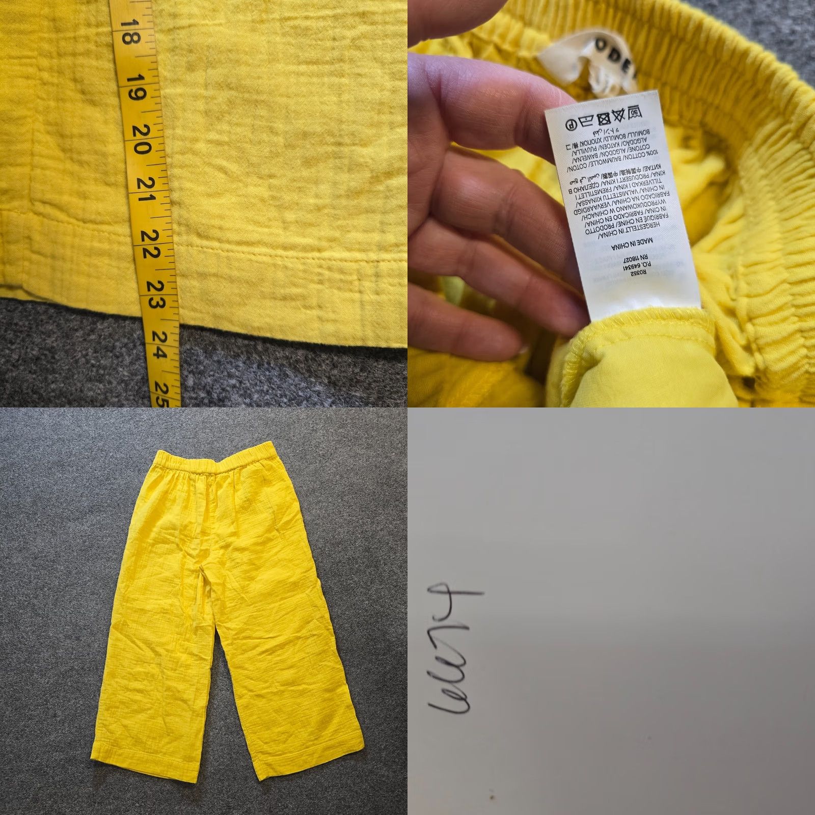 Boden Boden Pants Womens Size 4 Yellow Wide-Leg Cropped Gauze Textured Casual Capsule Pants Size 27" / US 4 / IT 40 - 8 Thumbnail