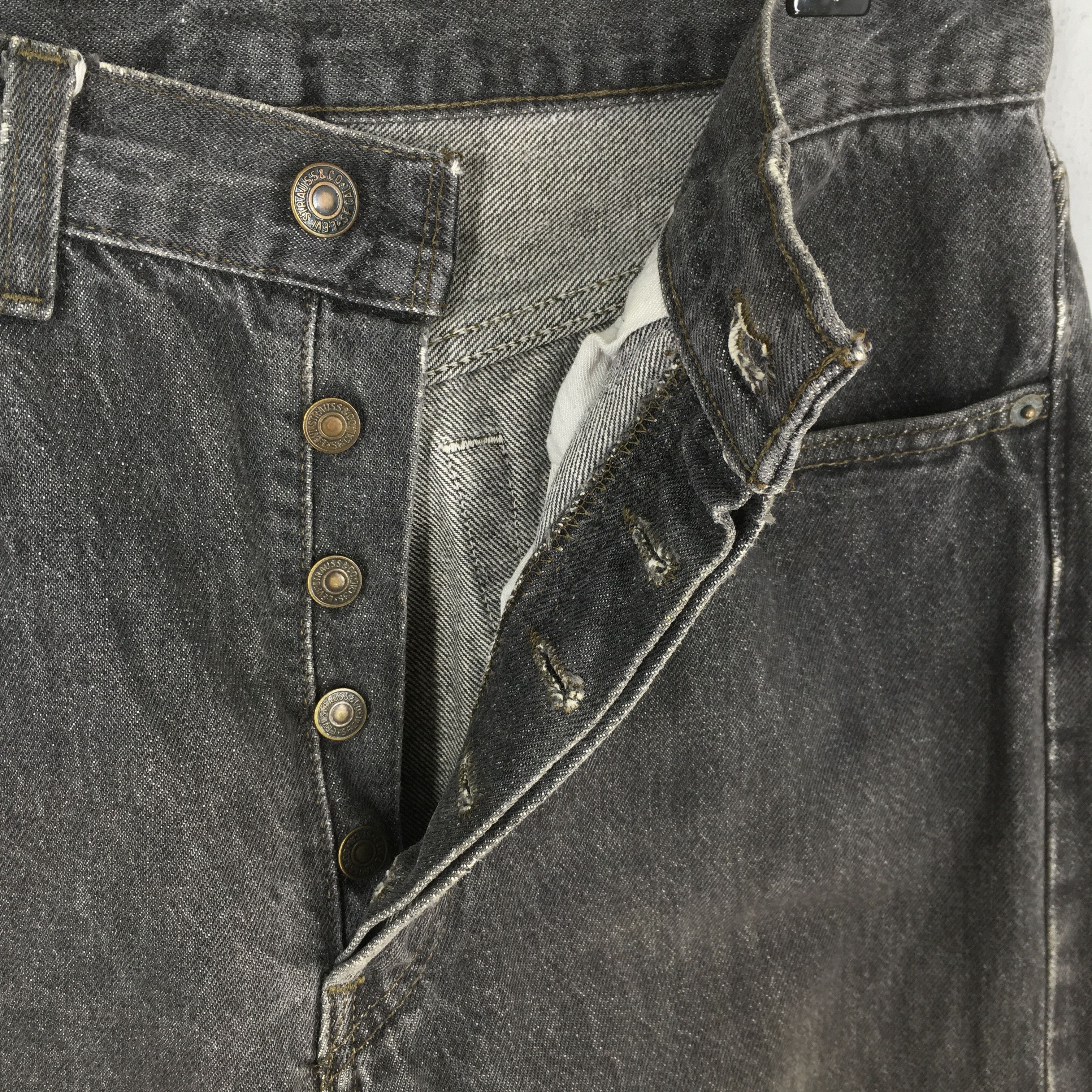 Levi's Size 29x30 Vintage 90s Levi's 501 Faded Black Jeans S277 Size US 29 - 6 Thumbnail