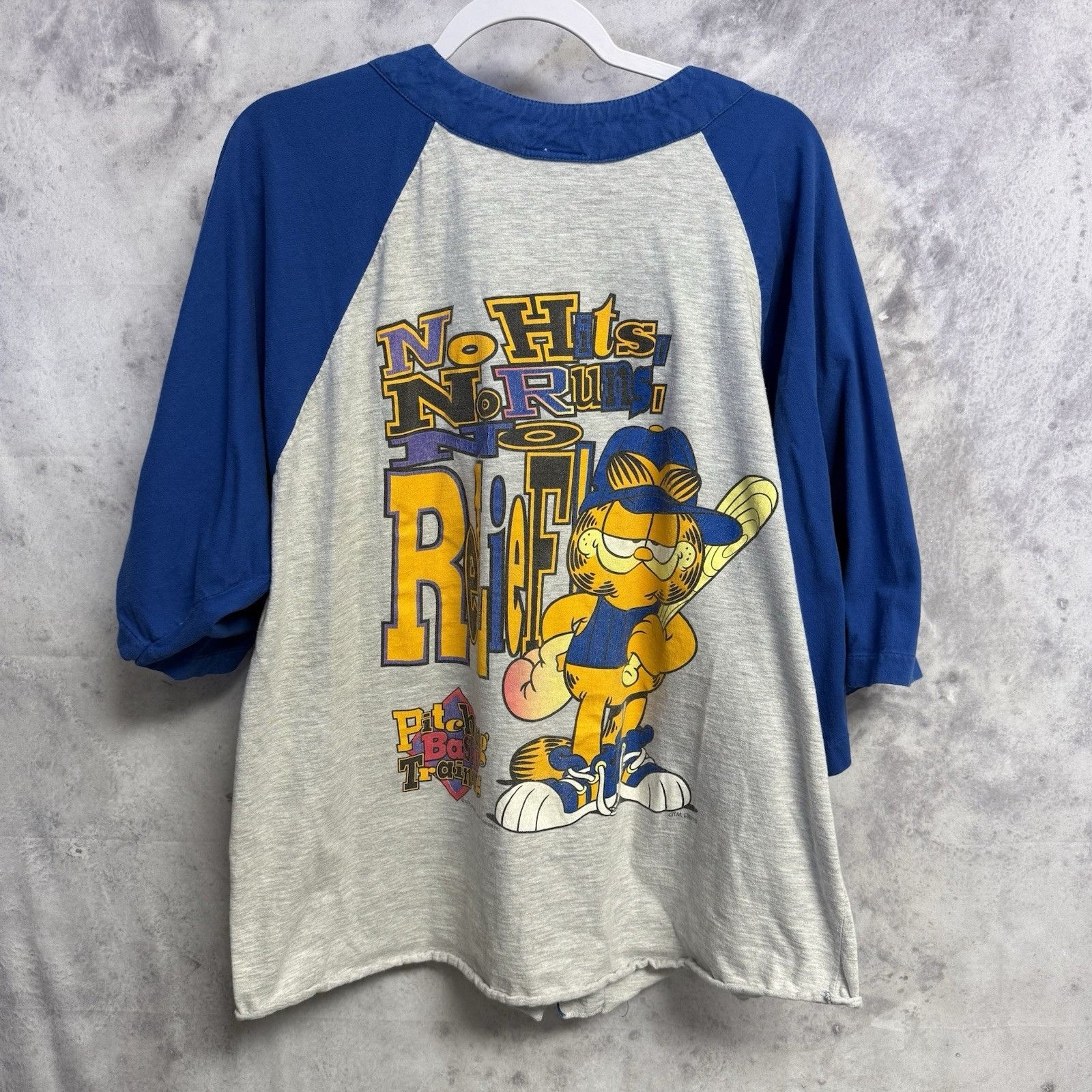 Vintage Vintage Garfield Cat Baseball T Shirt Mens XL Gray Button Up Size US XL / EU 56 / 4 - 1 Thumbnail