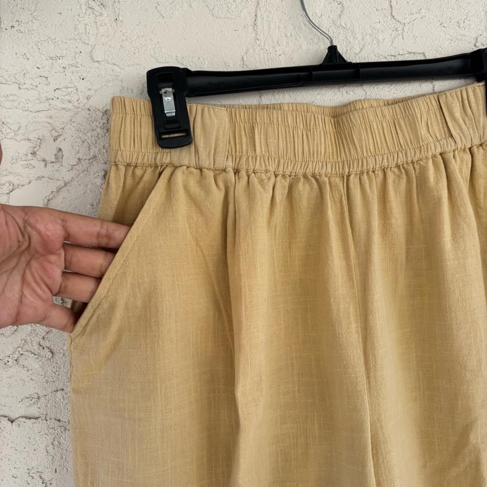 Other 100% cotton Tan Wide Leg Pants Size L Size 36" / US 14 / IT 50 - 3 Thumbnail