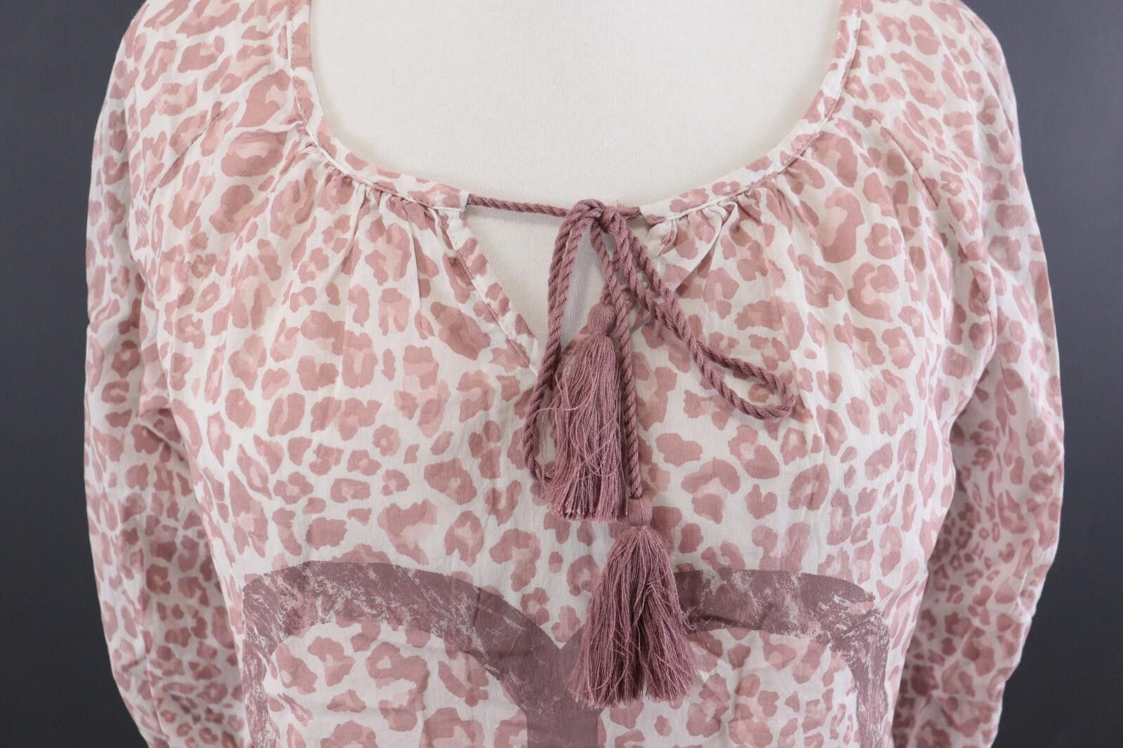 Designer Emily Van Den Bergh Pink Animal Blouse Shirt Size 36 / S Size S / US 4 / IT 40 - 4 Thumbnail