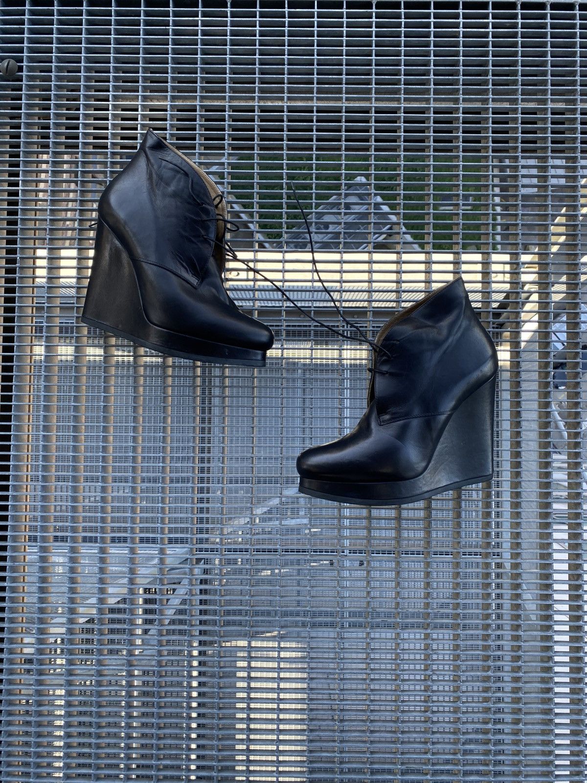 Jil Sander Jil Sander Leather Ankle Platform Wedge Boots Size US 9.5 / IT 39.5 - 1 Thumbnail