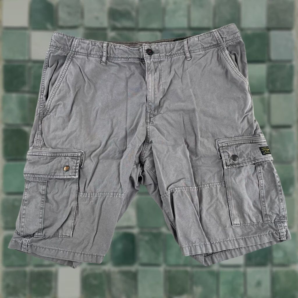 Lucky Brand Lucky Brand Cargo Shorts Men 36 Grey Army Military Surplus Utility Cargo Pocket Regular Cotton Canvas Short Size US 36 / EU 52 - 1 Thumbnail