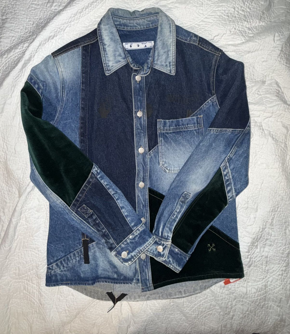 Off-White OFF WHITE denim patchwork jacket FALL/WINTER 2020 Collection Size US XL / EU 56 / 4 - 1 Thumbnail