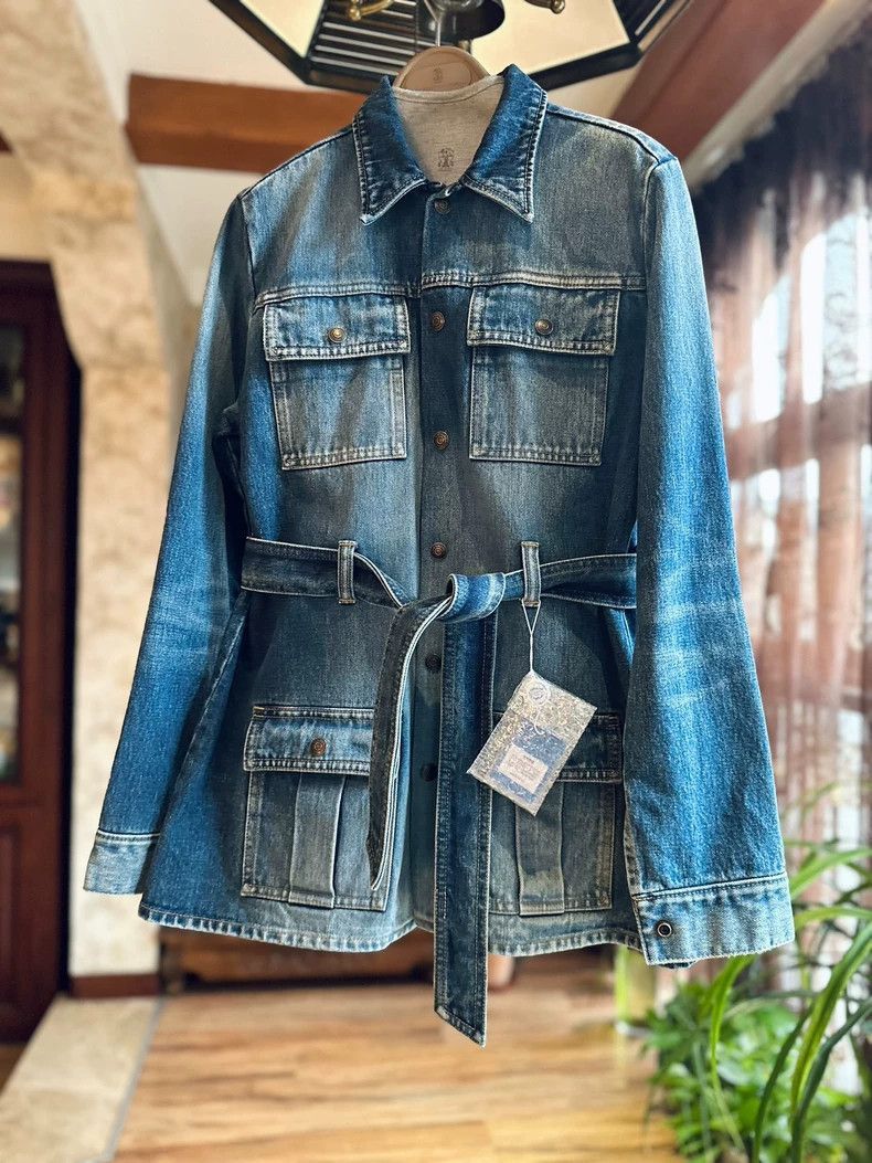 Saint Laurent Paris Saint Laurent Paris Saint Laurent Denim Jacket with Belted Size US M / EU 48-50 / 2 - 1 Thumbnail