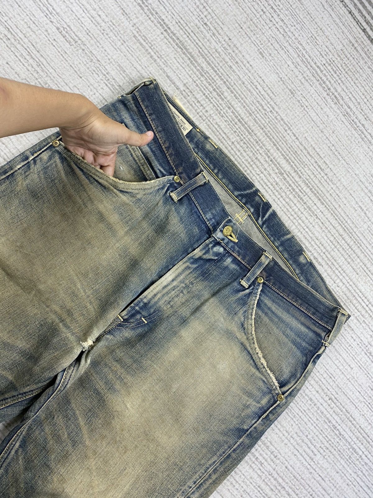Lee × Vintage Vintage 90s Lee Japan Mud Wash Bootcut Distressed Denim Pant Size US 37 - 10 Thumbnail