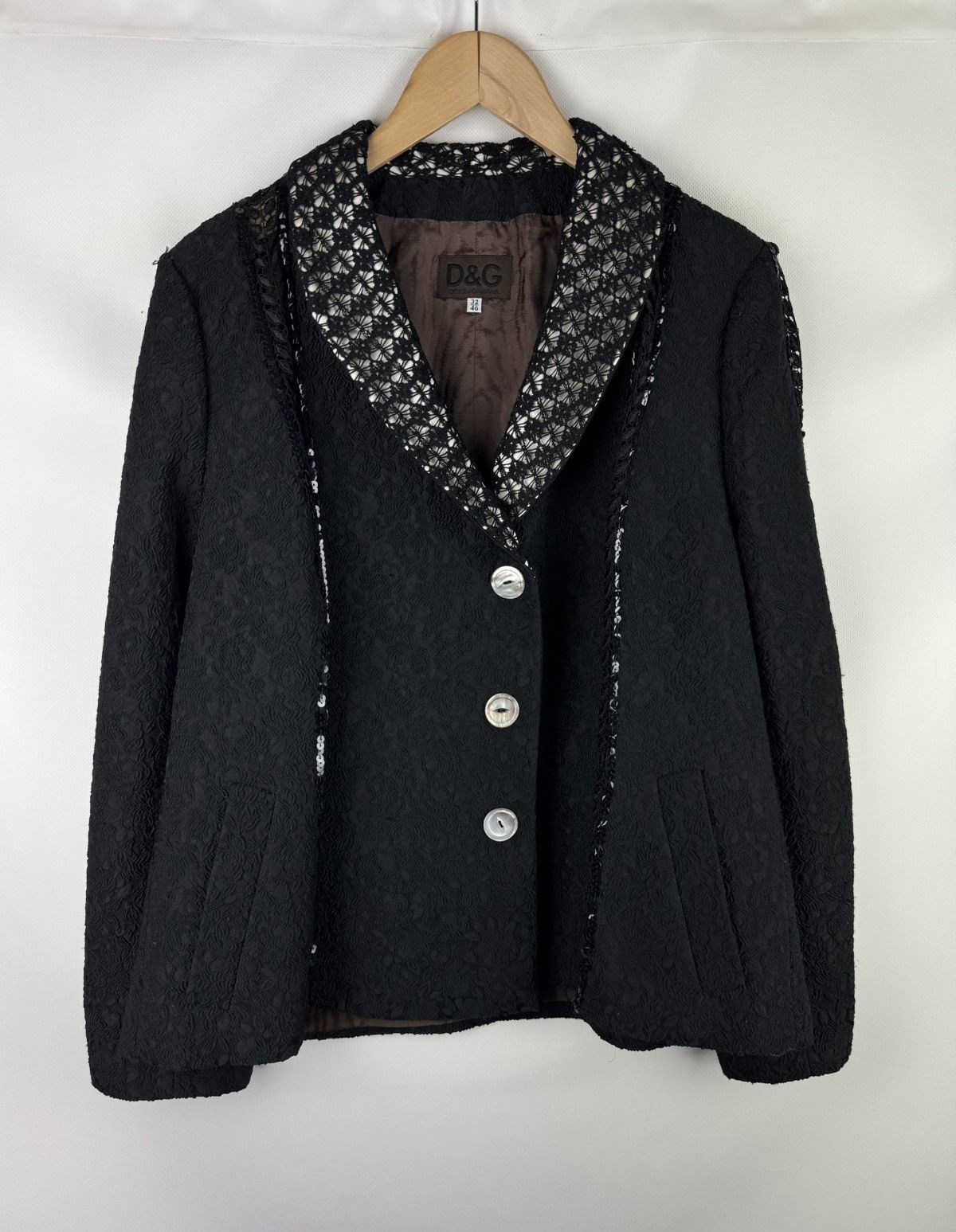 Dolce & Gabbana Dolce & Gabbana Ladies Lace Trim Blazer Jacket Size 32 / 46 Size L / US 10 / IT 46 - 1 Thumbnail