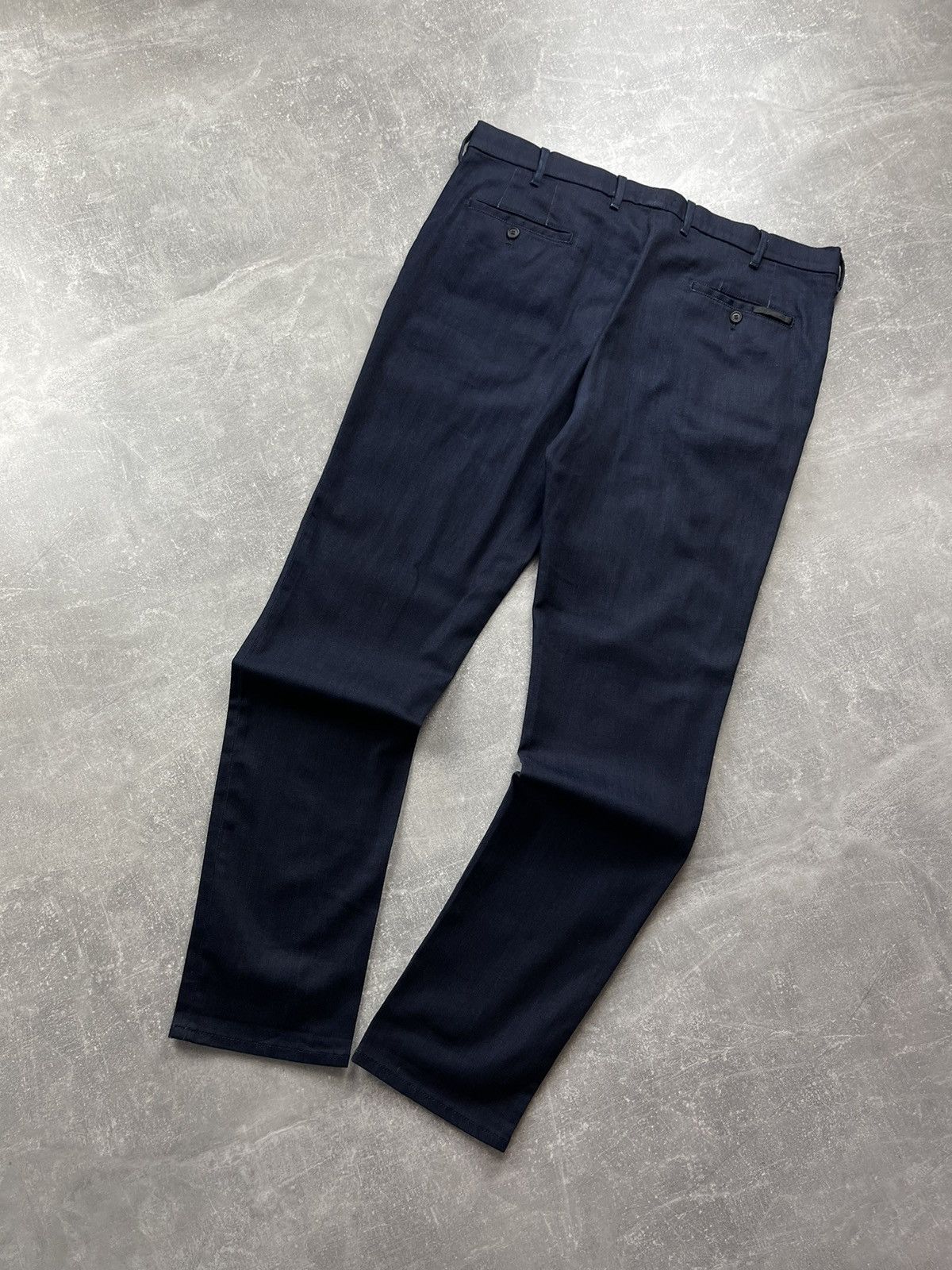 Prada Prada Black Tab Navy Cotton Slim Trousers Dark Blue Size 38 Size US 38 / EU 54 - 1 Thumbnail