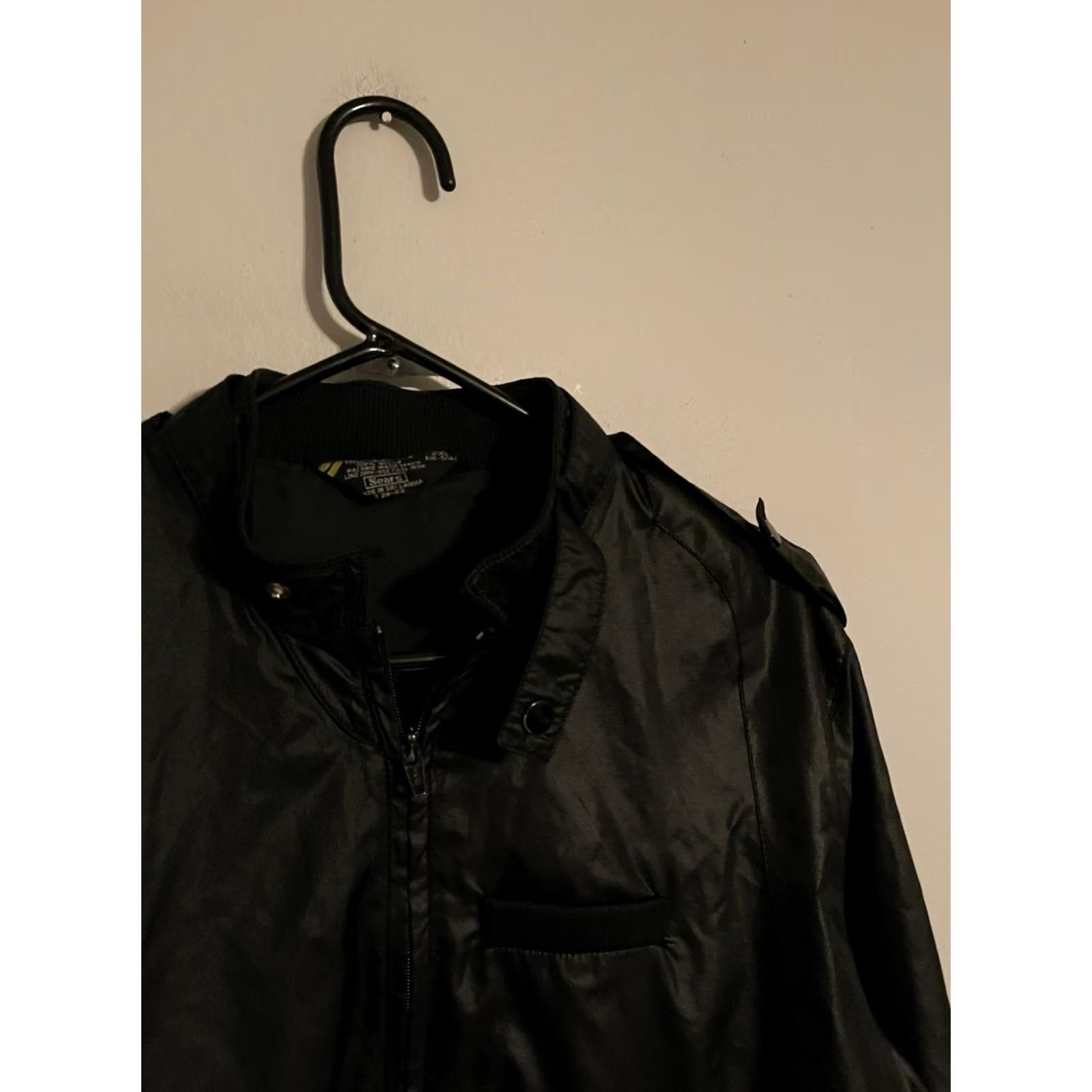 Sears VINTAGE Sears Jacket Windbreaker Bomber Cafe Racer Nylon Black Men's 2XL XXL Size US XXL / EU 58 / 5 - 2 Thumbnail