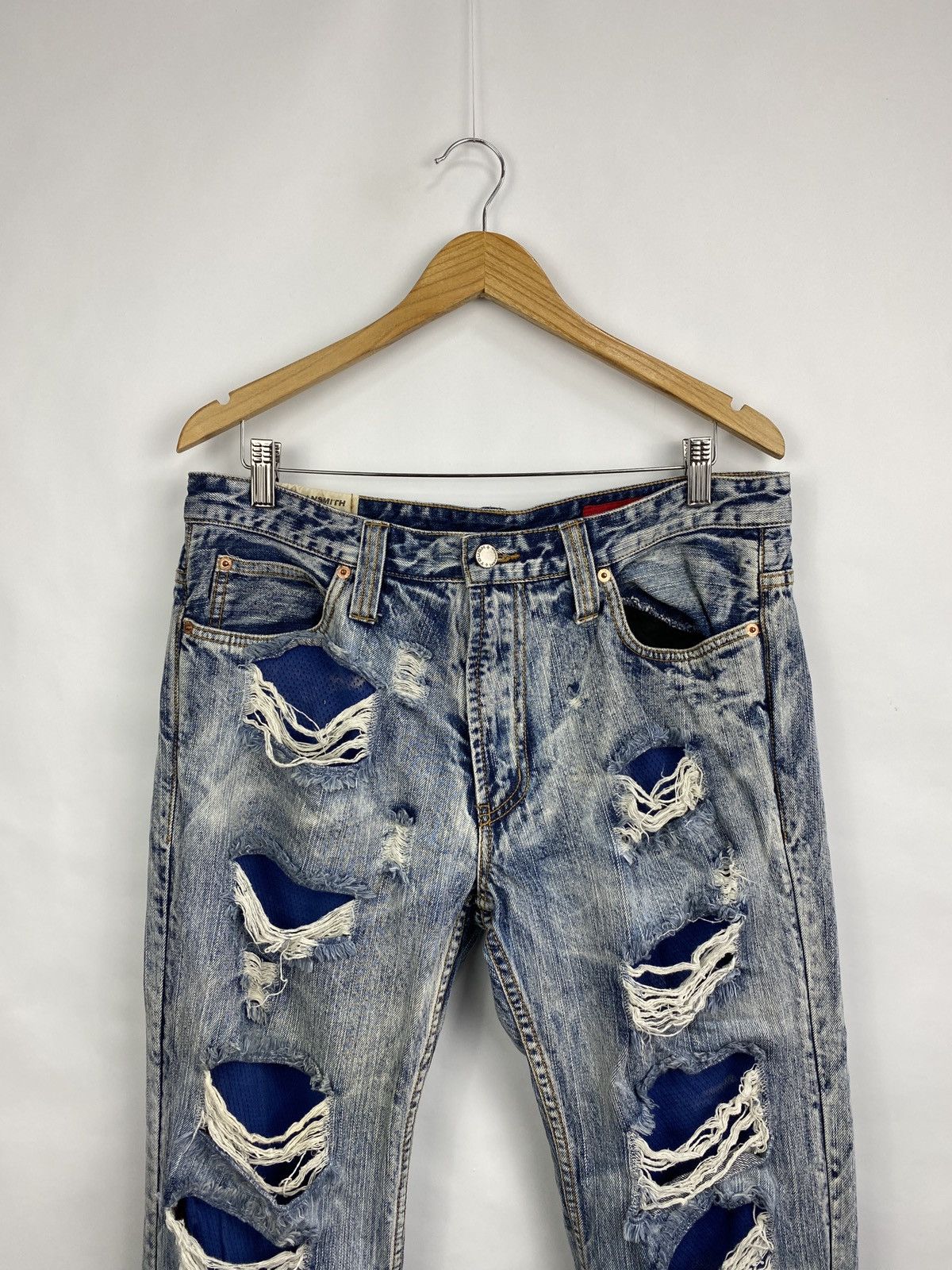 Hysteric Glamour 🇺🇸 Rare Tough Jeansmith Japan Distressed Jeans Y2K Hype Size US 34 / EU 50 - 3 Thumbnail