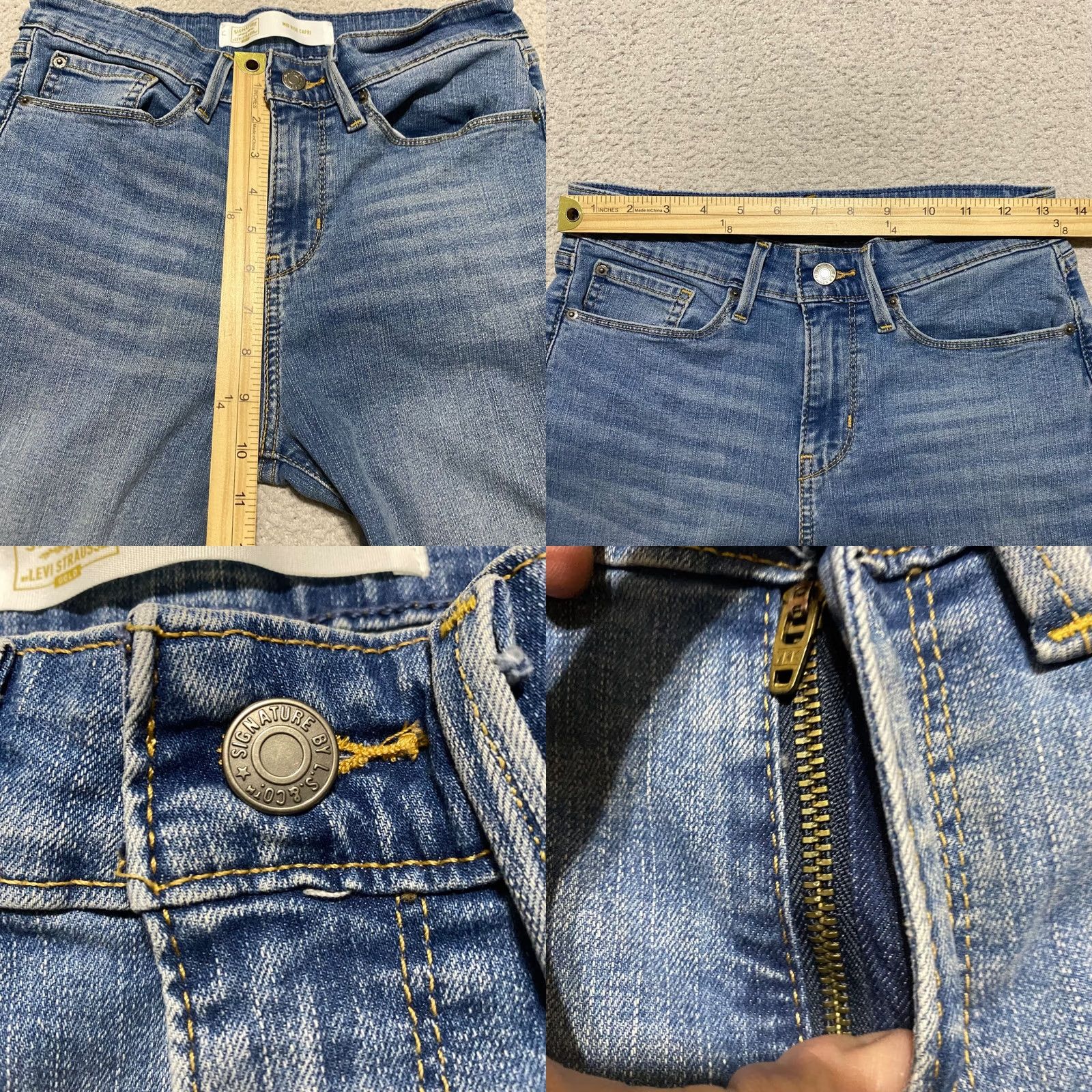 Levi's Levi's Signature Jeans Capri Womens sz 6 Blue Denim Medium Wash 5-Pocket Regular Inseam 22in Stretch Logo Vintage: No Size 28" / US 6 / IT 42 - 8 Thumbnail