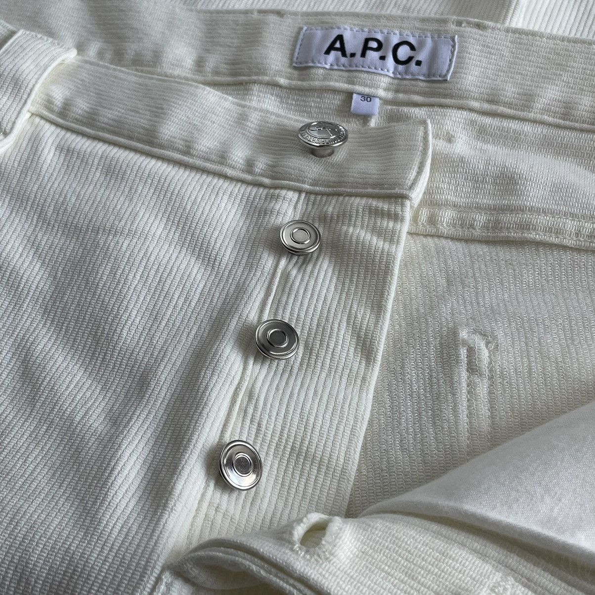 A.P.C. A.P.C. Rue Madame Paris Cream White Stretch Pants Size US 30 / EU 46 - 14 Thumbnail