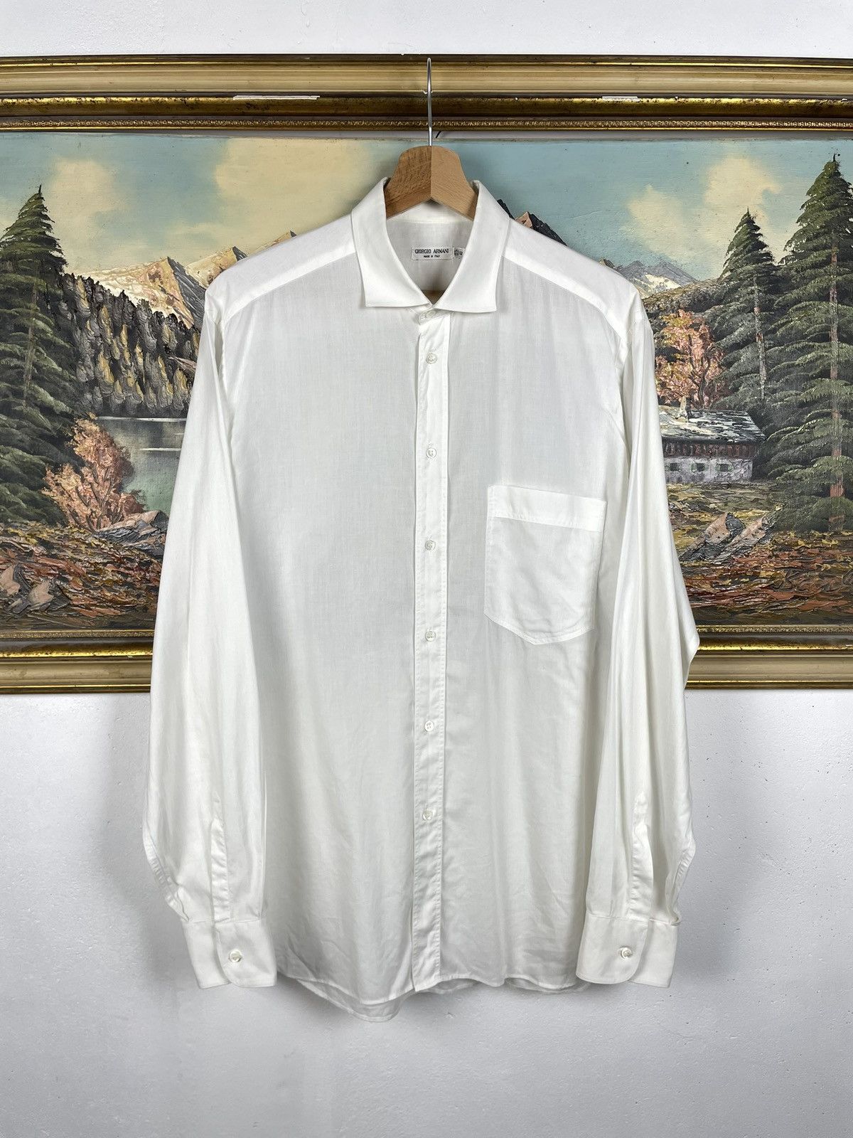 Giorgio Armani Vintage White Shirt Old Money Luxury Designer