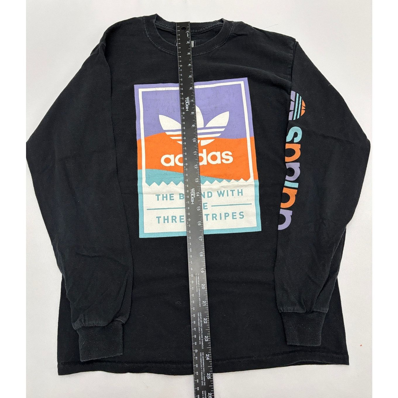 Adidas Size S | ADIDAS Men's Box Logo Long Sleeve Crew Neck T-shirt Size US S / EU 44-46 / 1 - 4 Thumbnail