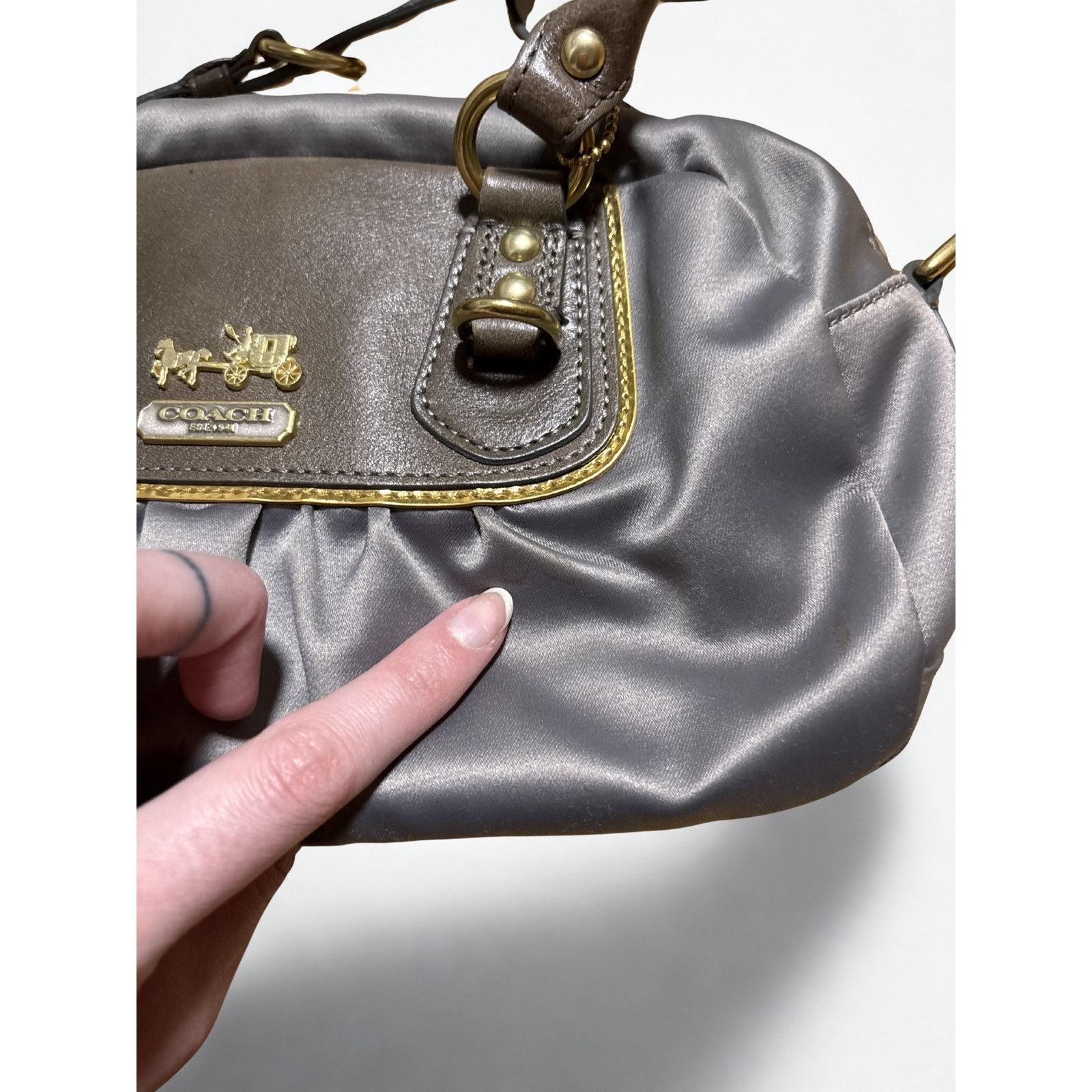 Coach Vintage 2000s Coach Amanda Top Handle Satin Satchel Bag Size ONE SIZE - 10 Thumbnail