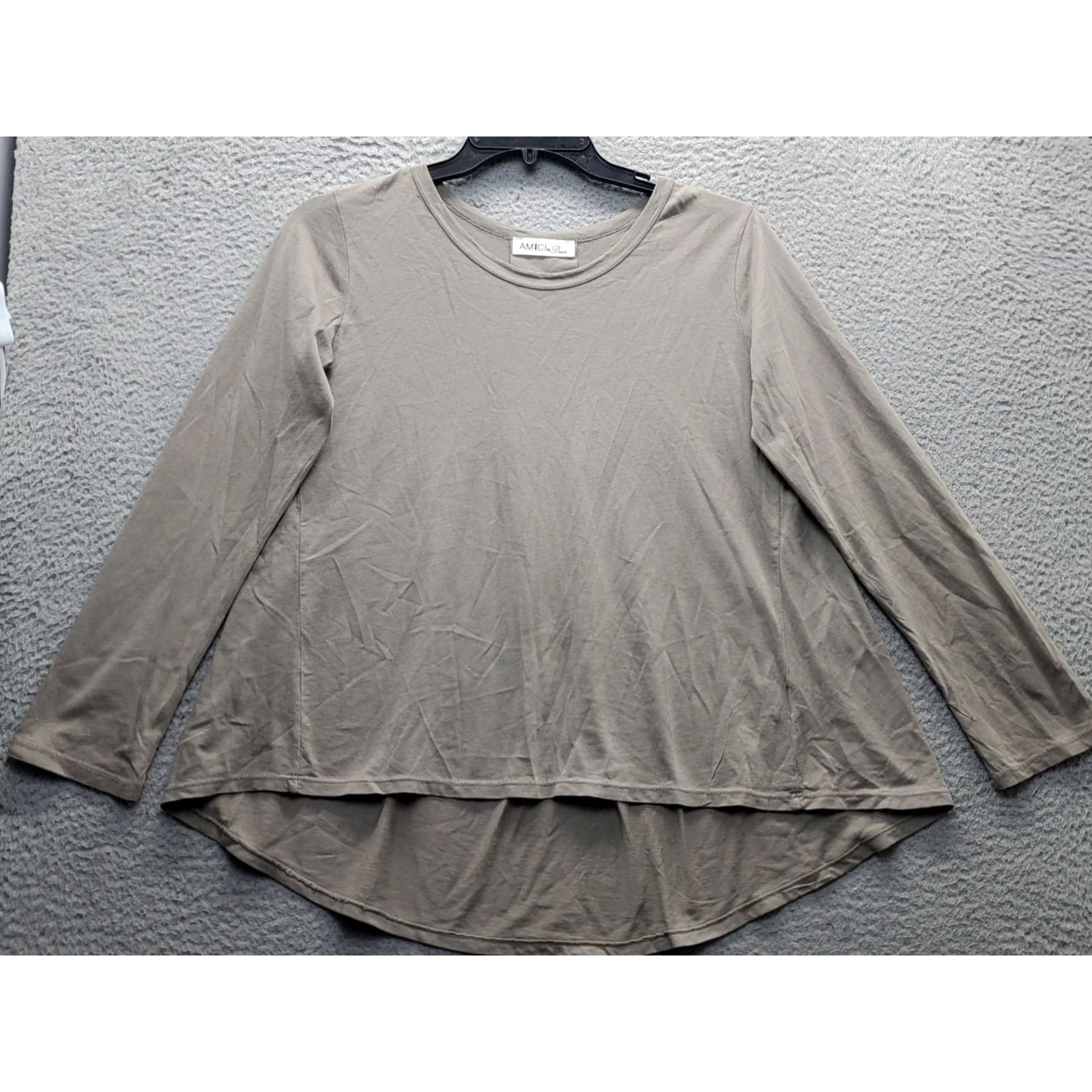 Vintage Baci Amici Tunic Top Womens Brown Cotton Relaxed Fit Pullover Crew Neck Casual Shirt Shirt Size L / US 10 / IT 46 - 2 Thumbnail